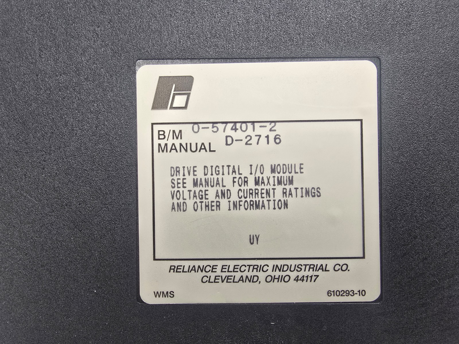 GOOD USED! RELIANCE ELECTRIC DRIVE DIGITAL I/O MODULE 57401-2 0-57401-2