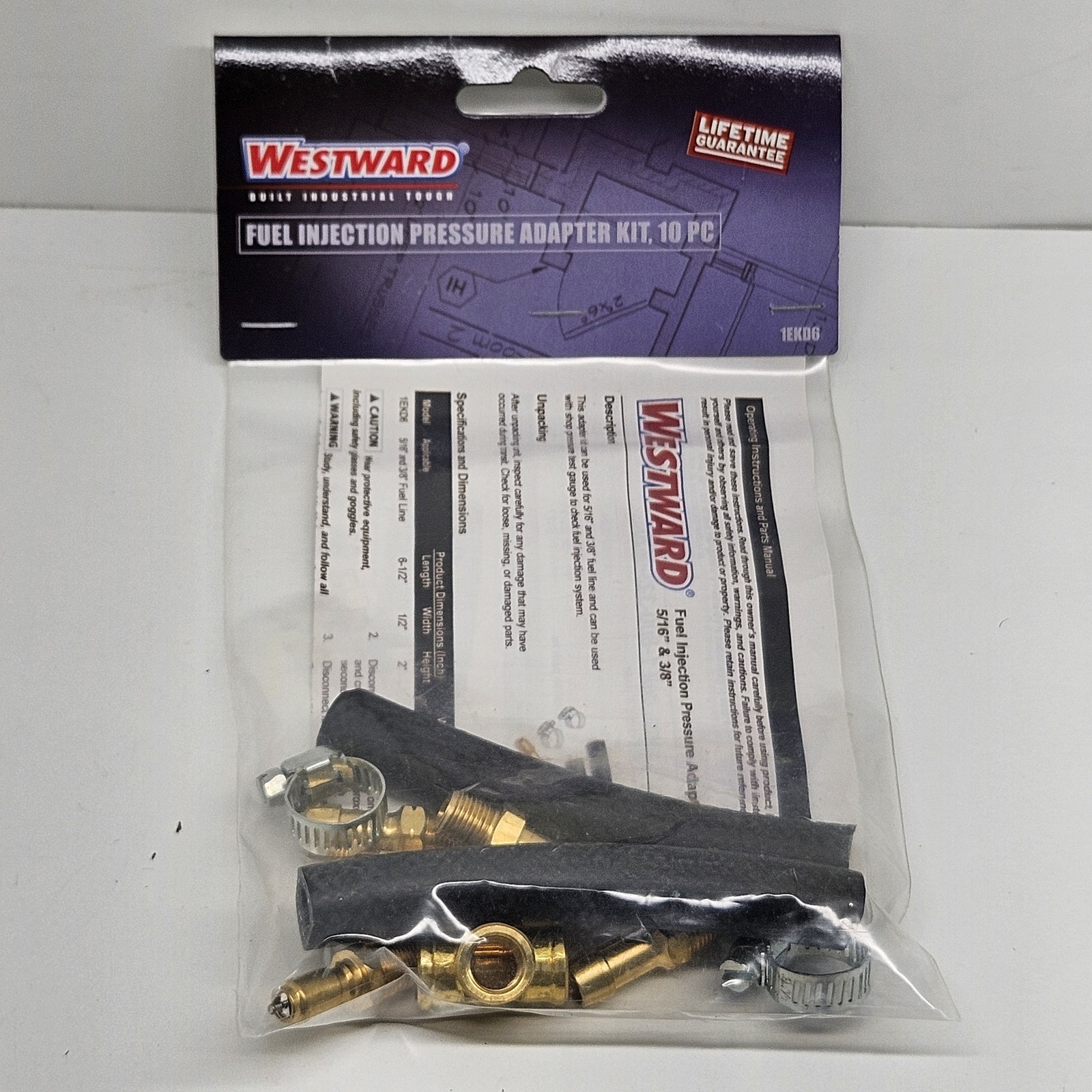 Westward Fuel Injection Pressure Adapter Kit, 10PC 1EKD6 New