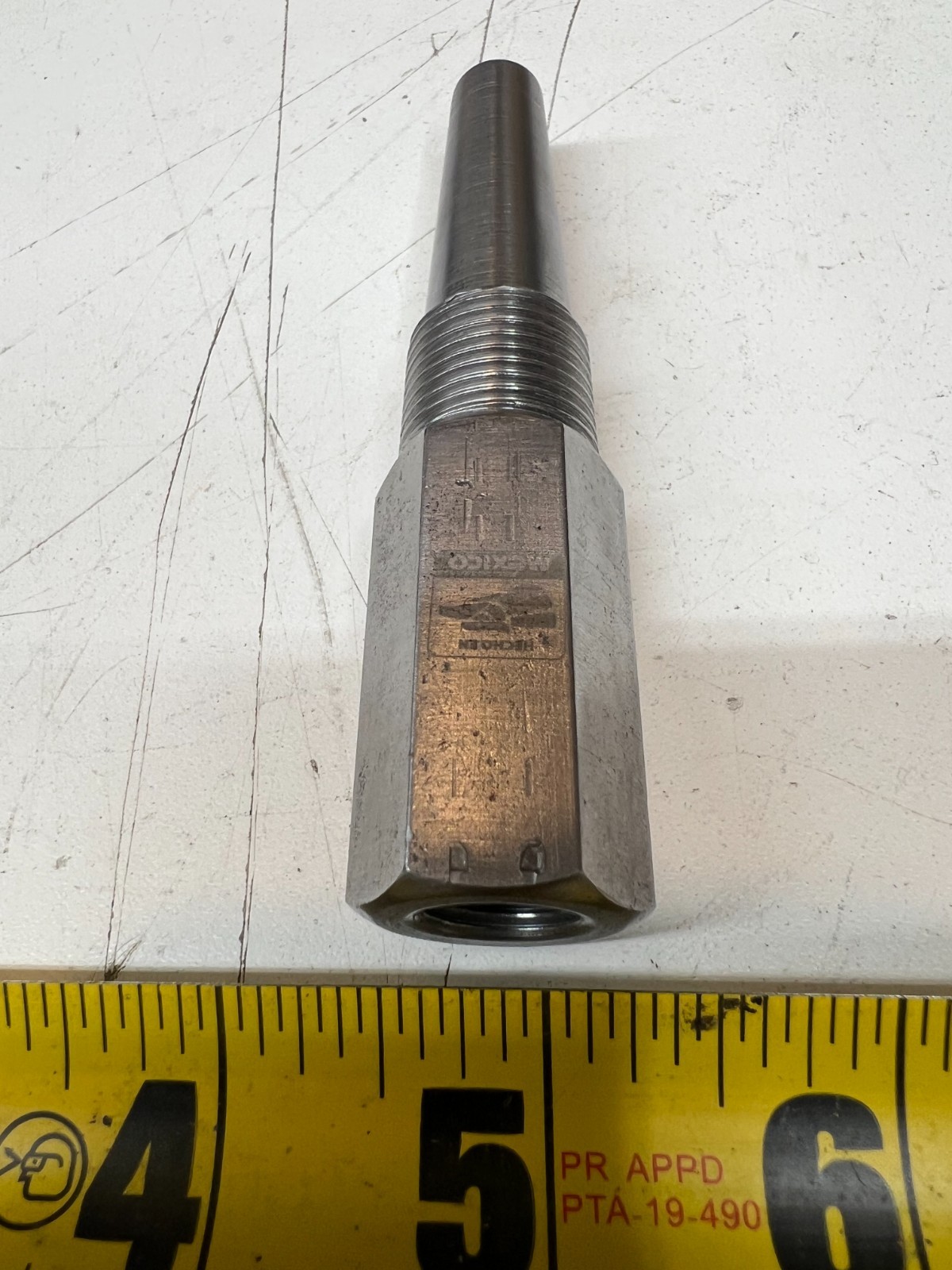 1/2″ Thermowell Threaded NPT .260″ Bore Diameter Tapered Hex Shank 4.25″ OAL GAV