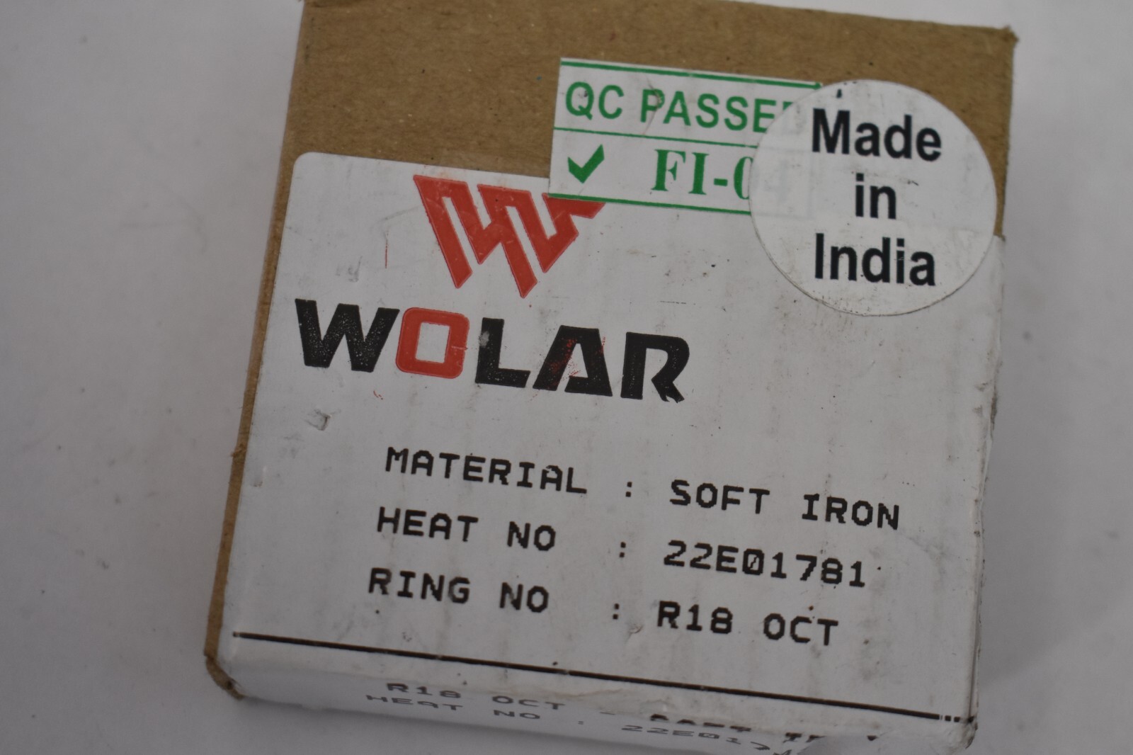 Wolar R Series Gasket For API 6B Flanges R-18 1-1/4″ x 1″ Soft Iron Ring