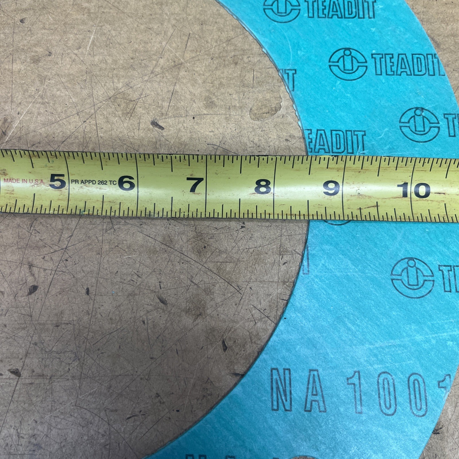 8″ Teadit NA-1001 Full Face 1/8″ 8″ Flange To Flange Flat Gasket