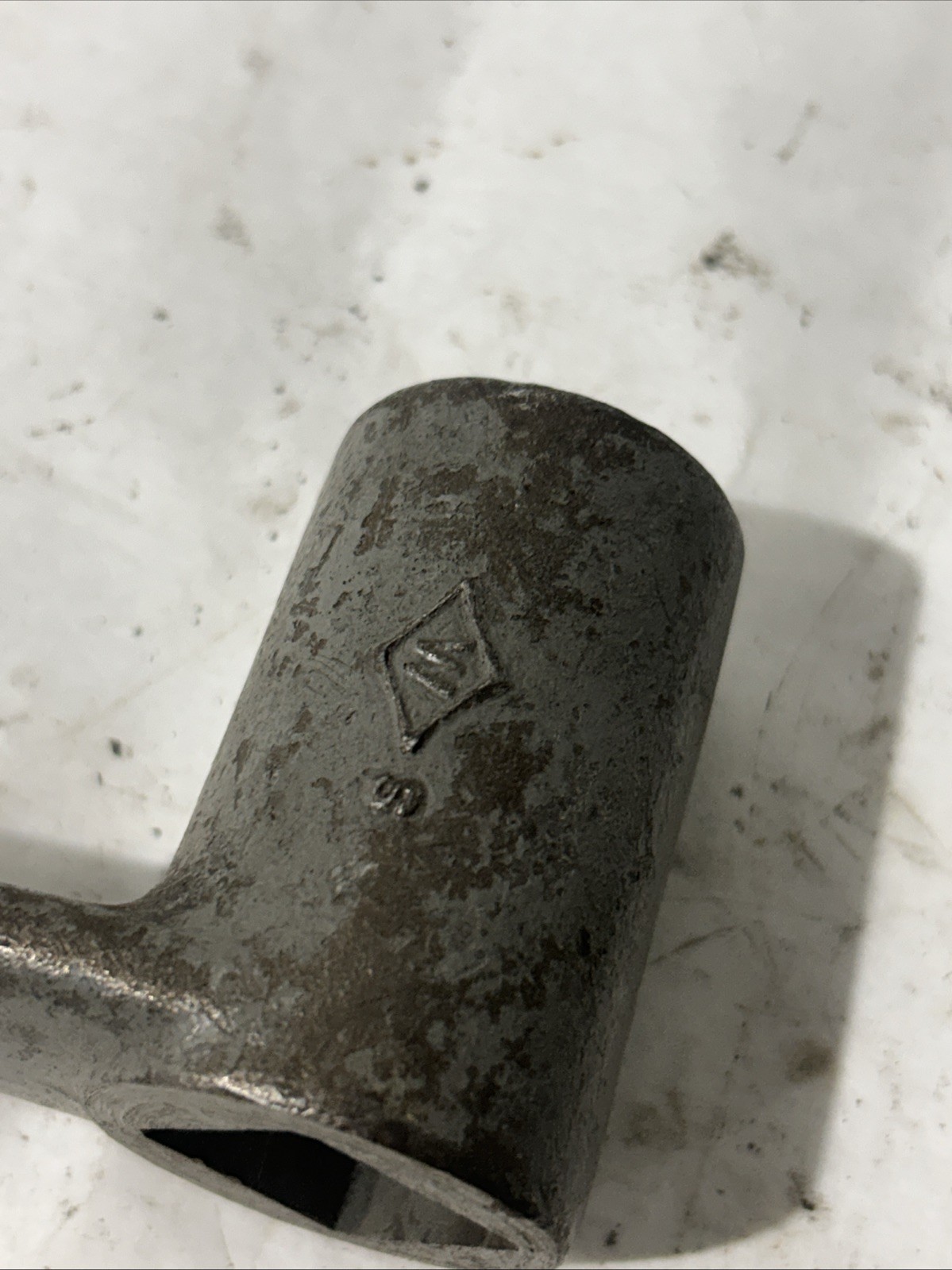 Vintage Industrial Machine Handle. Cast Iron Ch-14 Square Socket .875” Square.