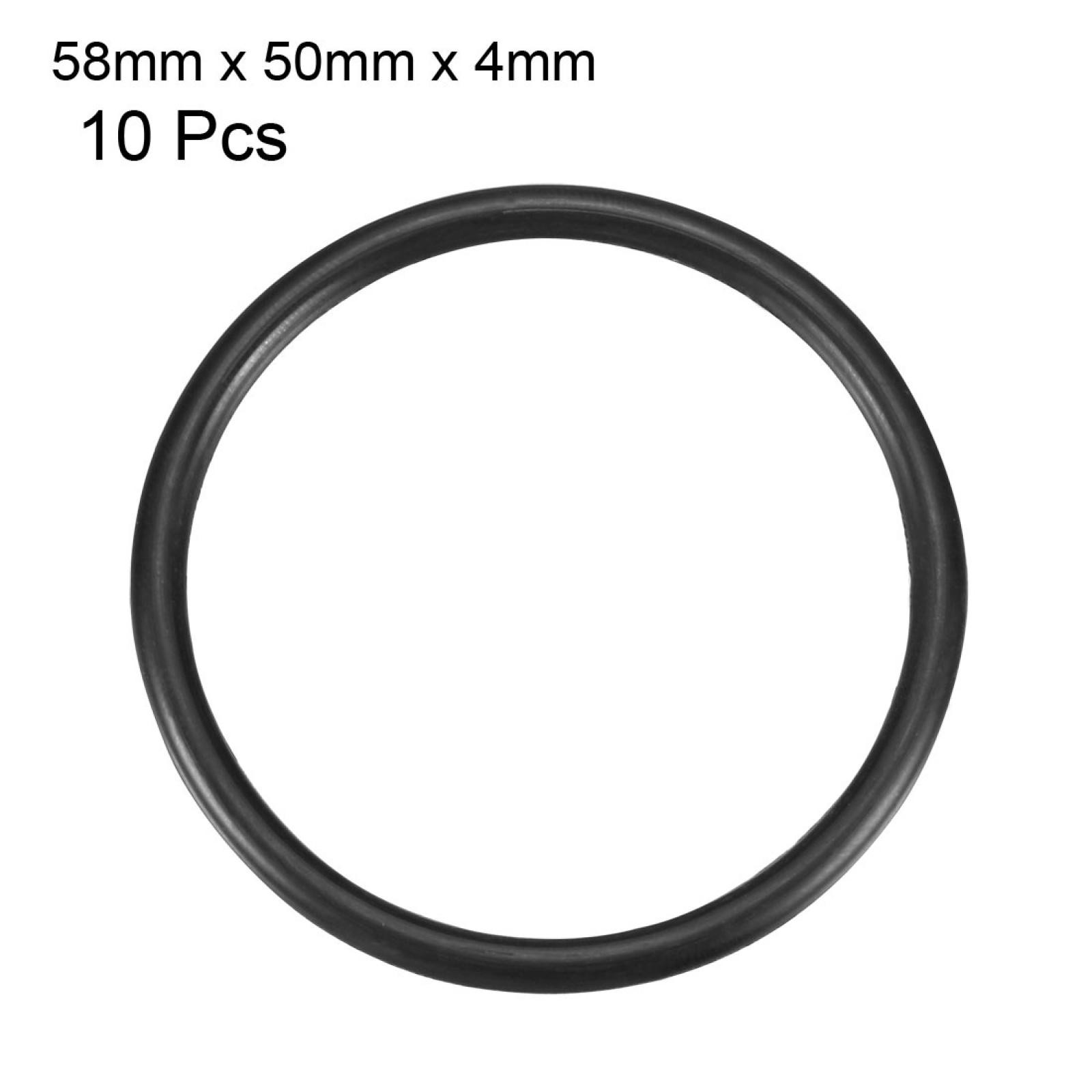 10Pcs 58mm x 50mm x 4mm Mechanical Rubber O Ring Oil Seal Gaskets Black