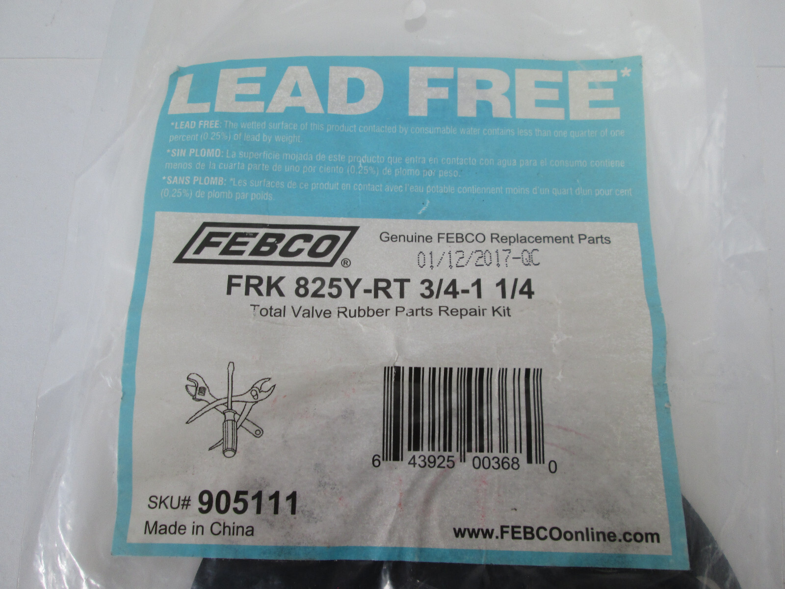 New NOS Febco Total Valve Rubber Parts Repair Kit FRK 825Y-RT 3/4 – 1-1/4″