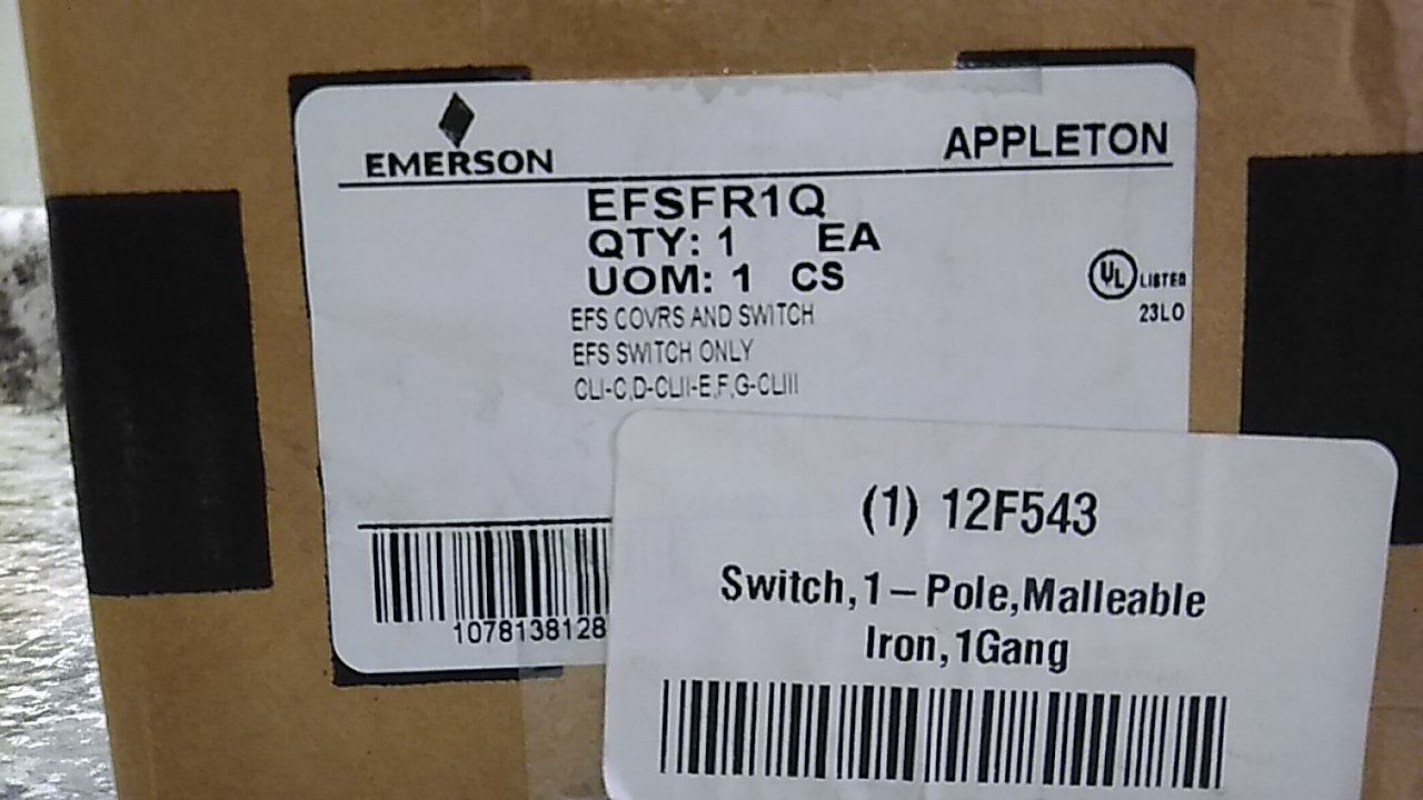 Appleton Electric EFSFR1Q 5 Pk 120/277VAC 20 Amps 1-Pole Switch