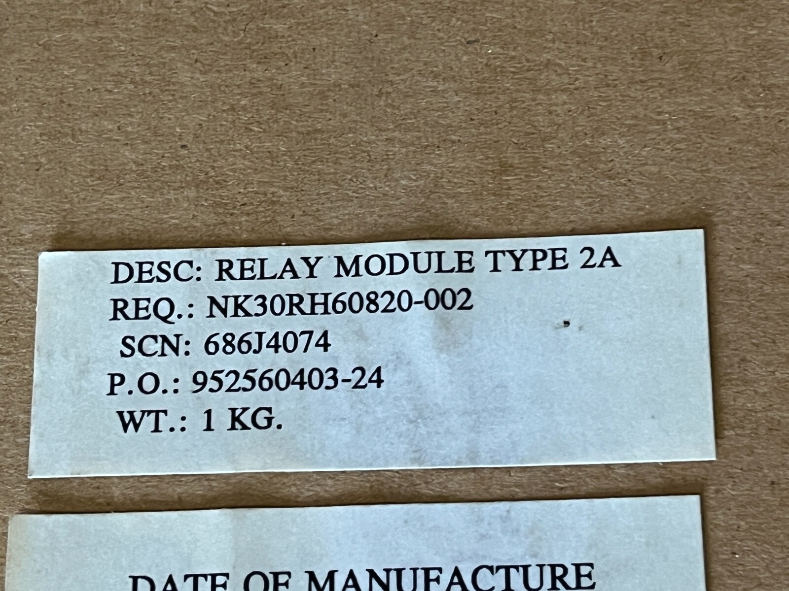 Kanata Electronic Services, Relay Module, Type 2A, 686J4074
