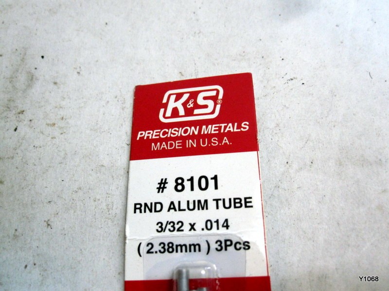 K & S PRECISION METALS 8101 3PK 3/32×12 ALU Tube comes with 2