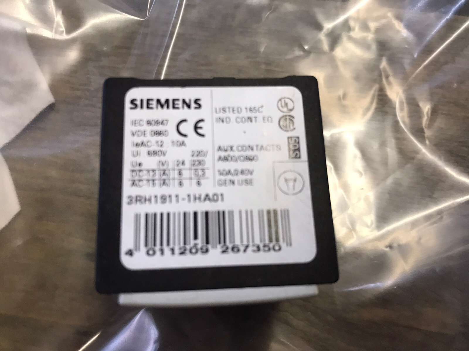 5x Siemens 3RH1911-1HA01 Auxiliary Switch Block 1Ö 3RH1 911-1HA01