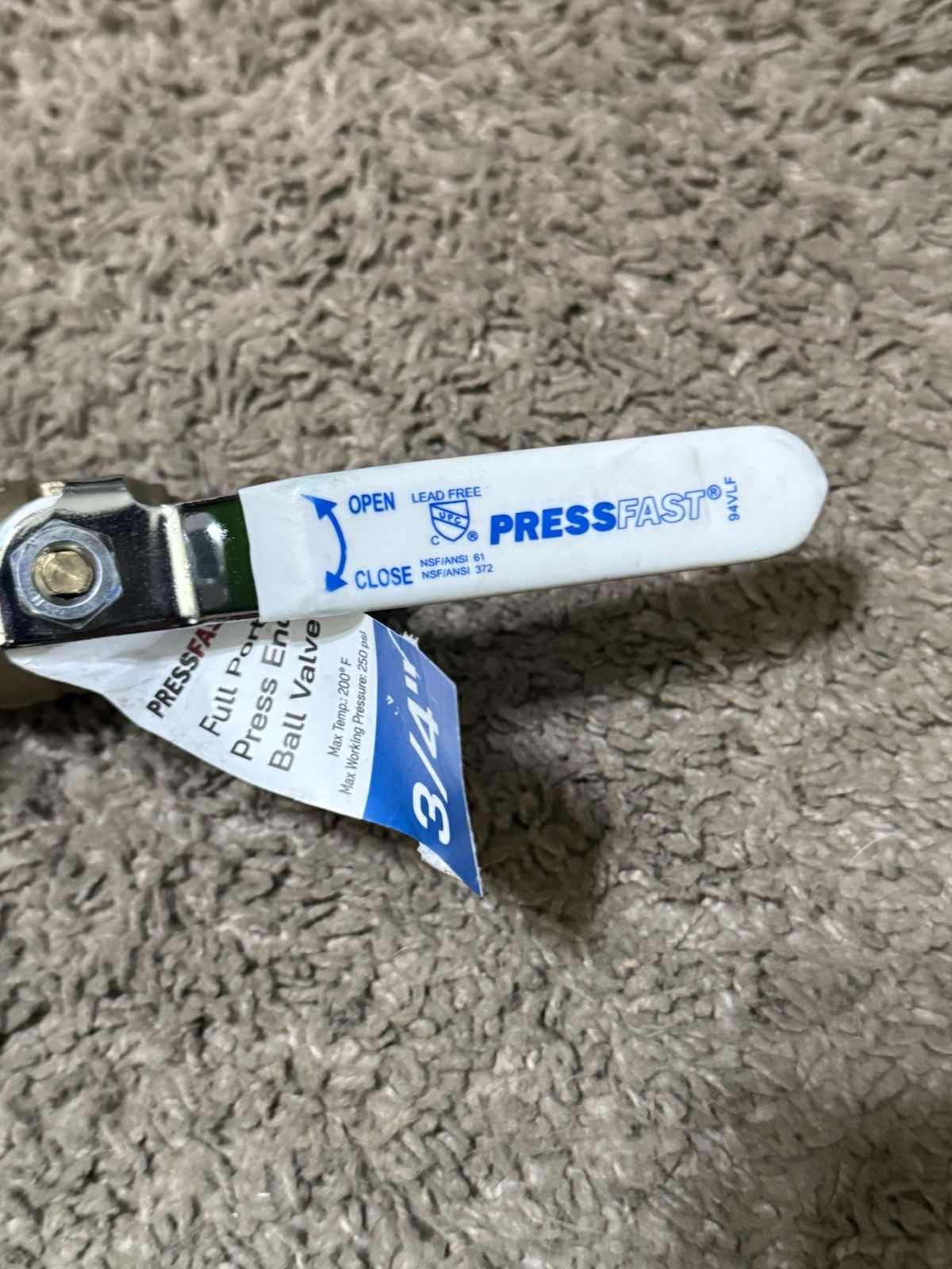 TMG 3/4 in. Brass Press x Press Full Port Ball Valve NEW