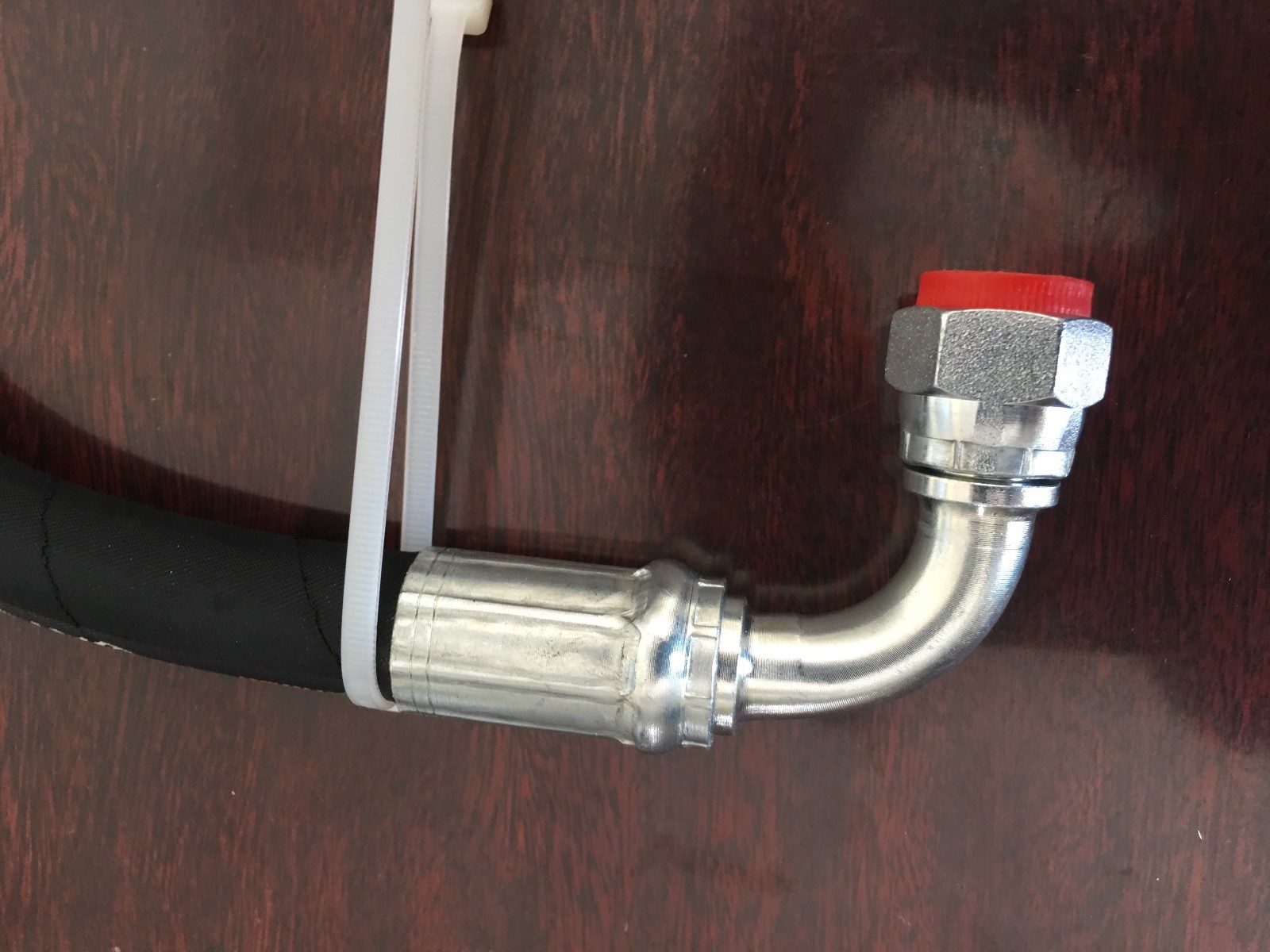 3/8″ X 24″ 2-WIRE 5,000 Hydraulic Hose Assembly 1-Female JIC x 1-Female JIC 90