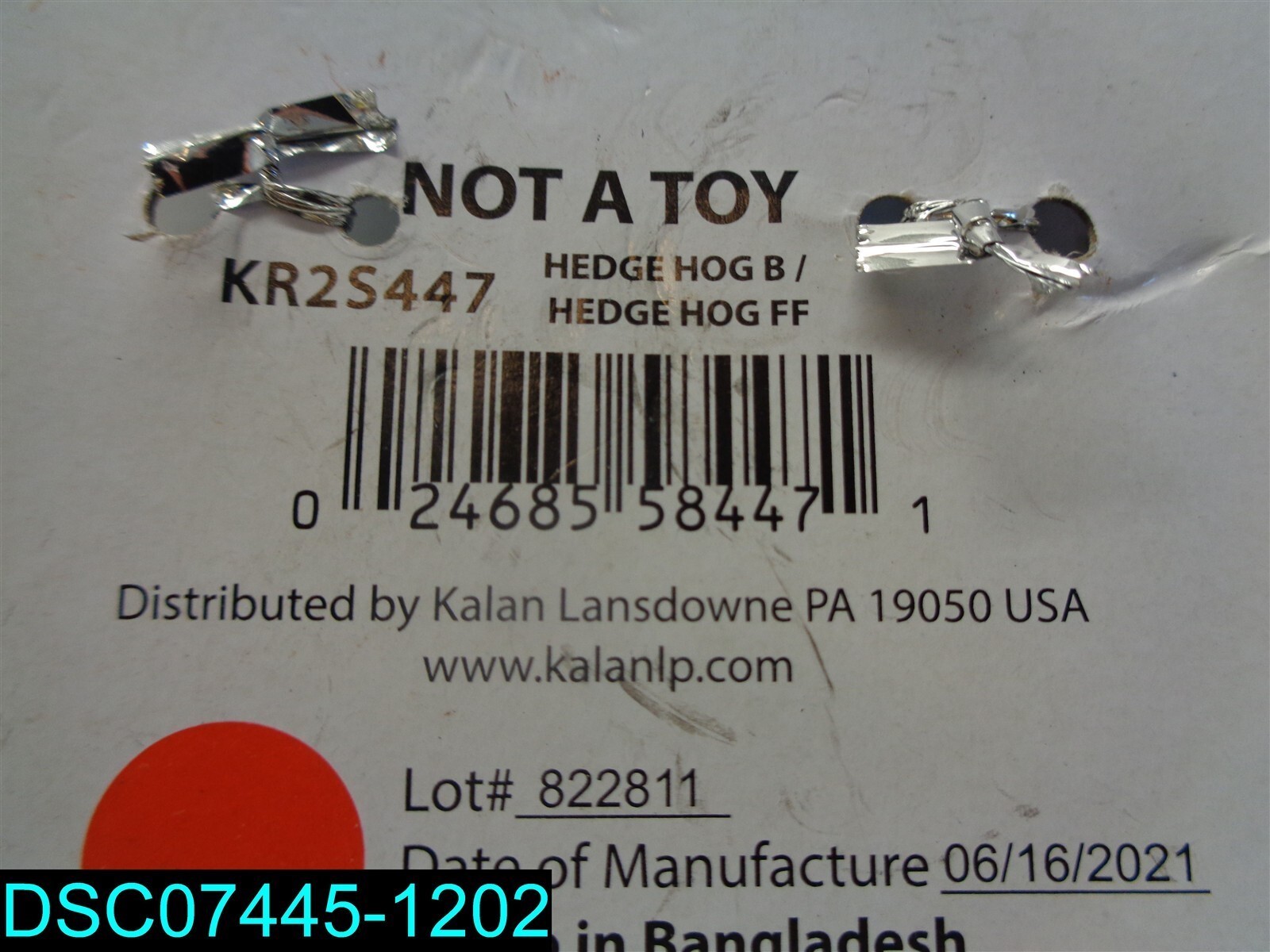 QTY=2 SET OF 2: KR2S447 Hedge Hog Friendship Key Chain