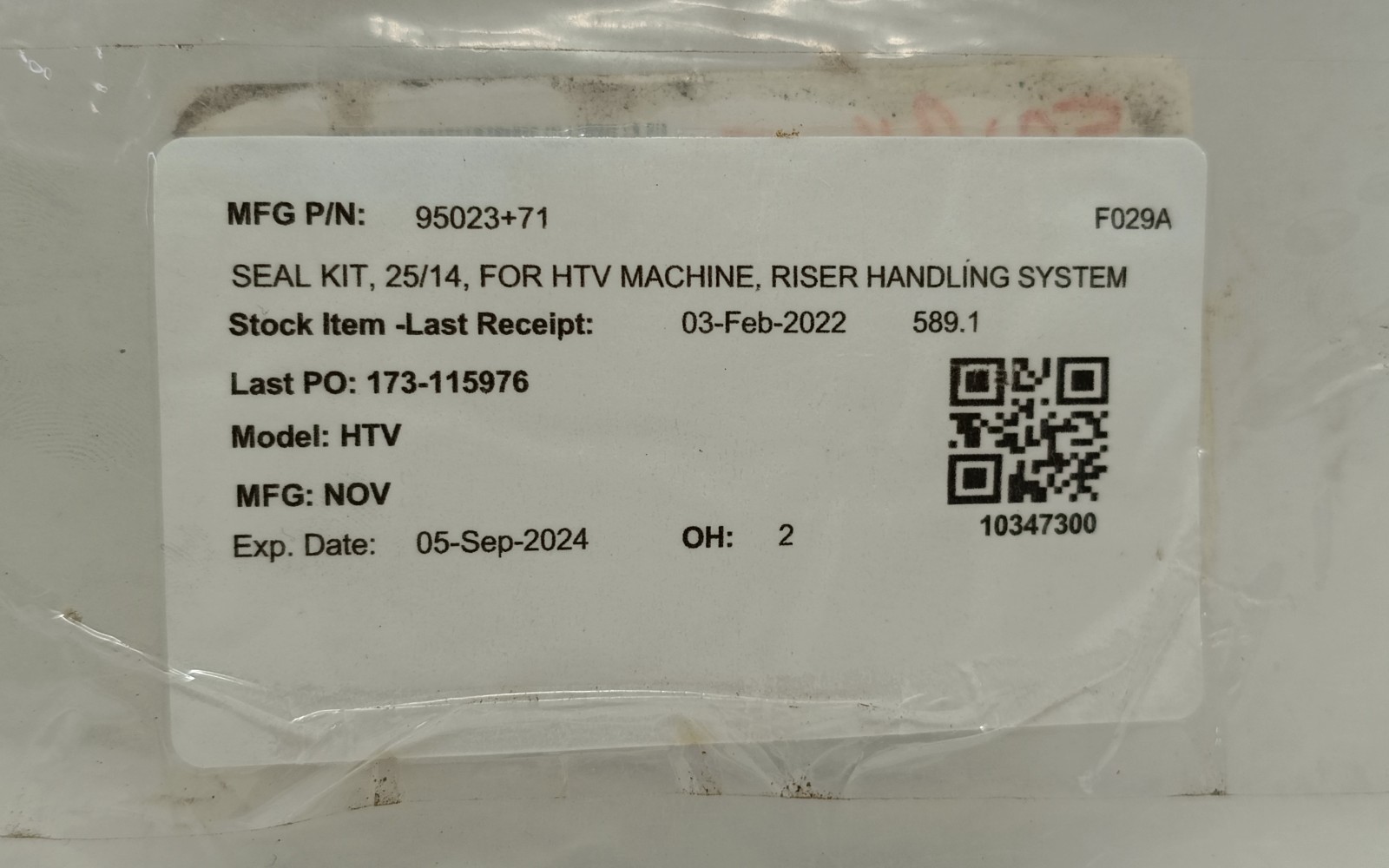 NOV 95023+71 / 6180154800 Seal Kit 25/14 HTV Riser Handling | NEW Marine