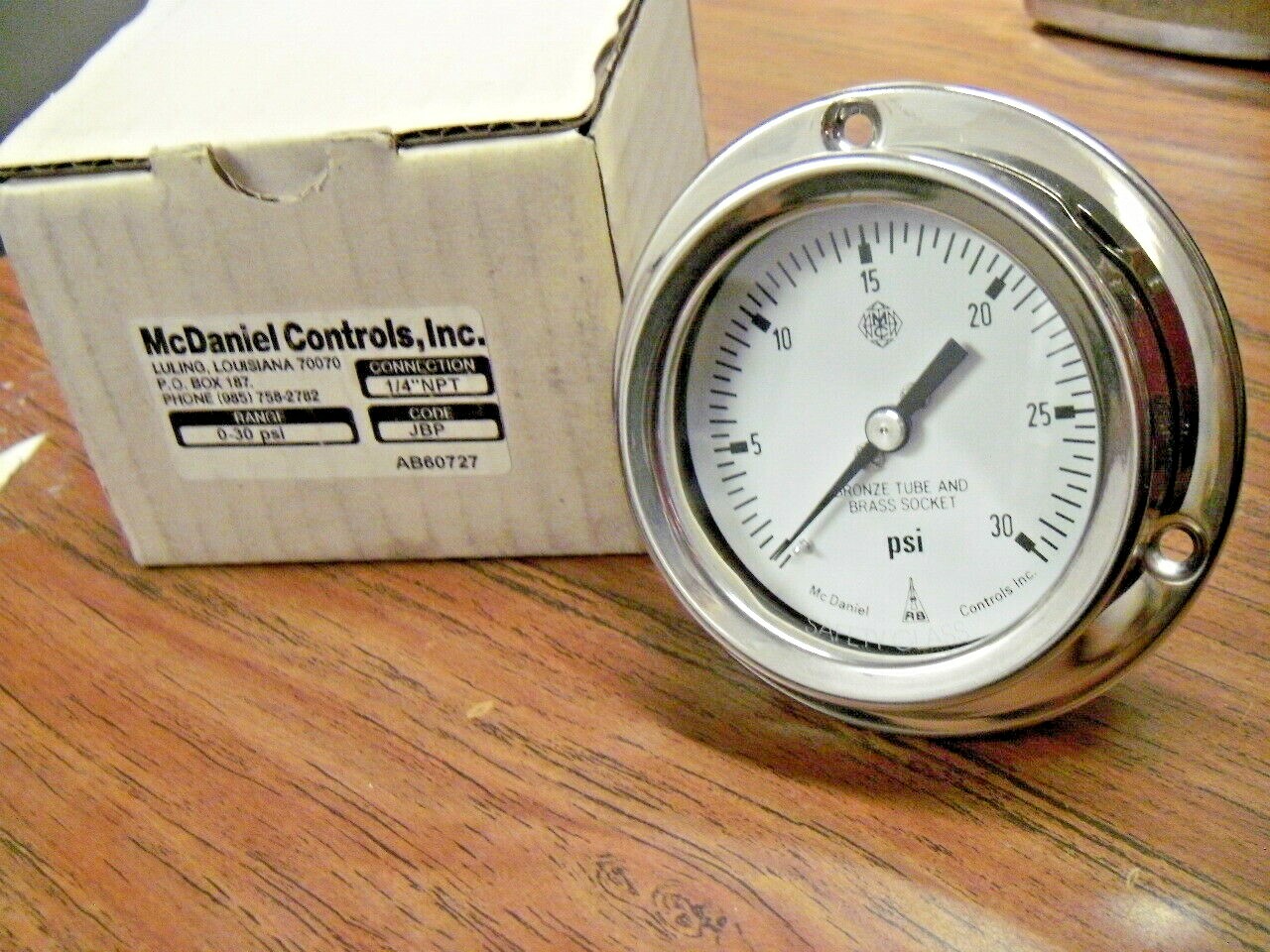 Mcdaniel Controls JBP 2-1/2″ Face Stainless Steel 0-30 PSI Gauge 1/4″ NPT