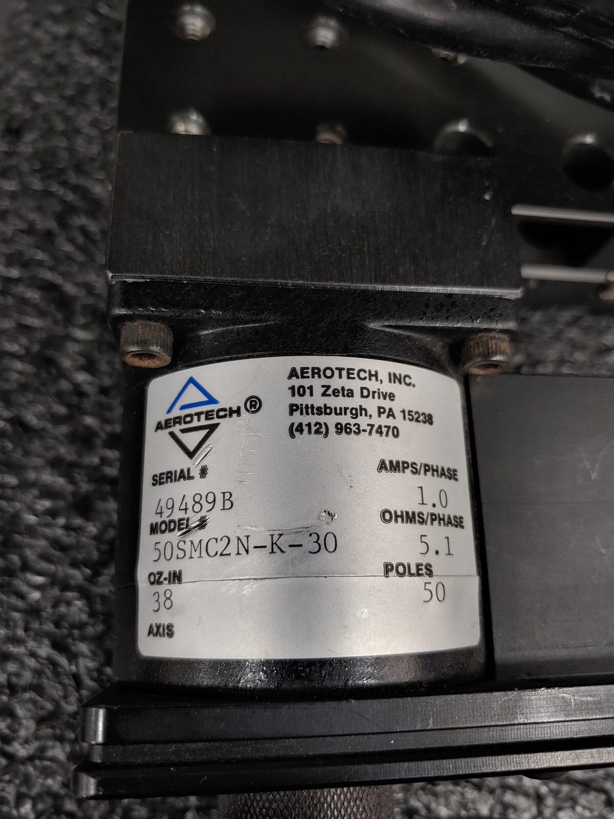 AEROTECH ACCUDEX ATS302 Linear Stage with 50SMC2N-K-30 Motor