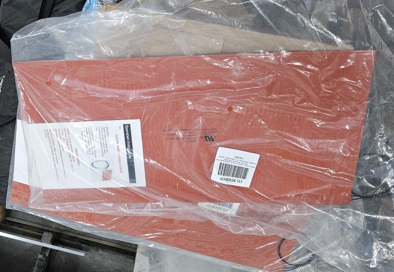 Grainger Slilicone Rubber Flexible Heater 3CDD1D New 12″x24″