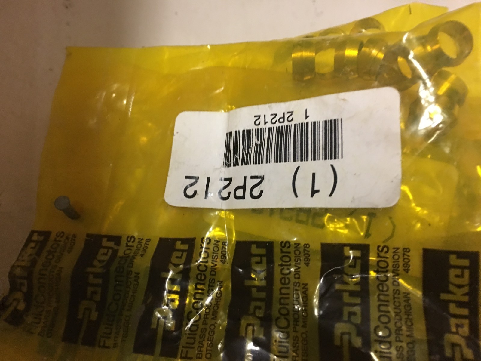 Brass Compression Sleeve, 3/8″ Tube Size 2p212 10pk