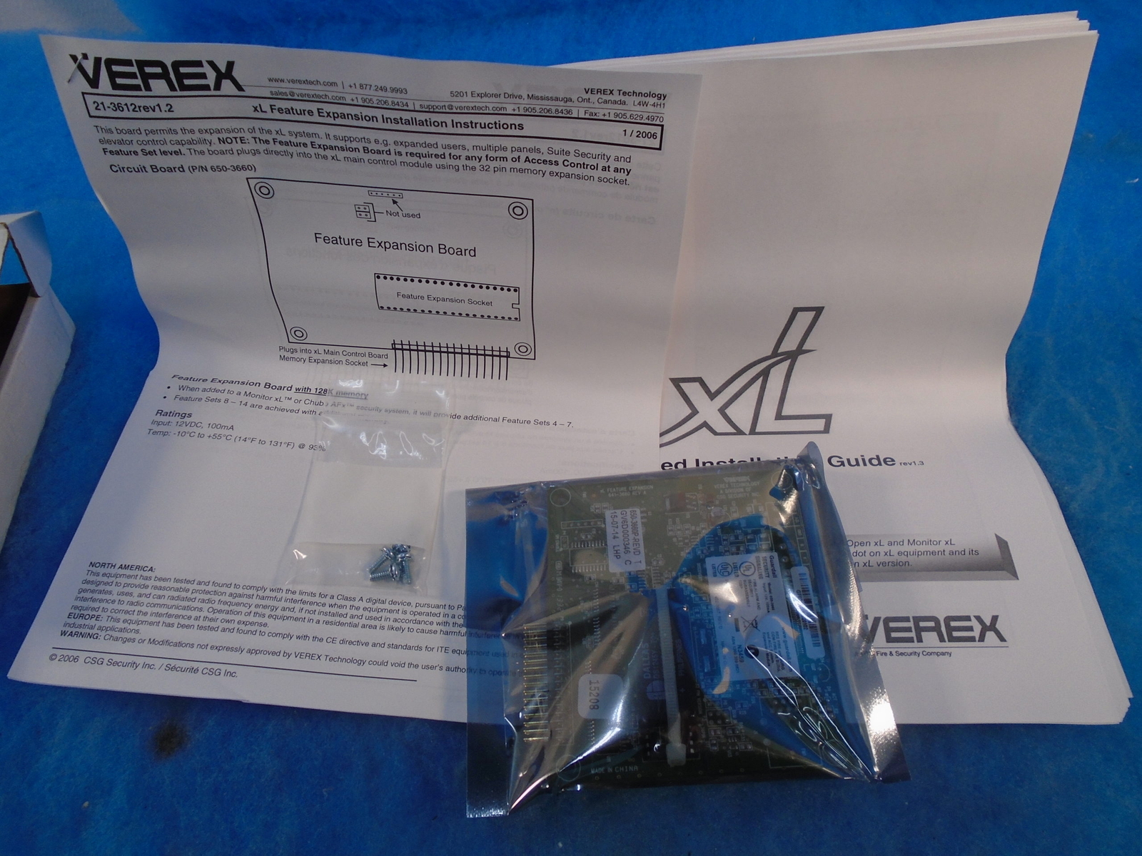 GUARDALL 120-3660E N3459 15208 VEREX FEATURE EXPANSION BOARD 1YR WARRANTY