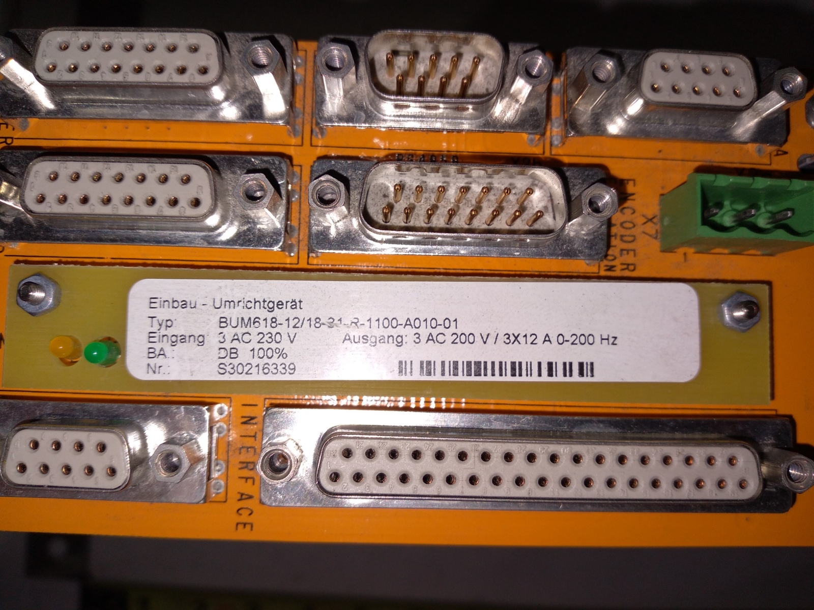 BAUMULLER BUM618-12/18-31-R-1100-A010-01 230V AC 310V DC