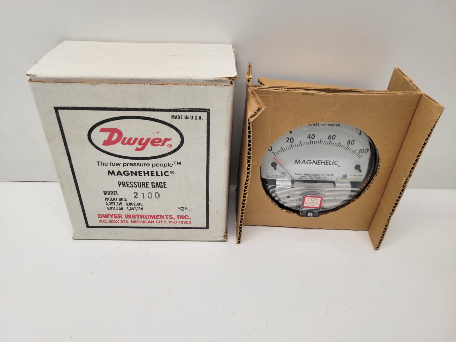 NEW OLD STOCK! DWYER MAGNEHELIC PRESSURE GAUGE 2100