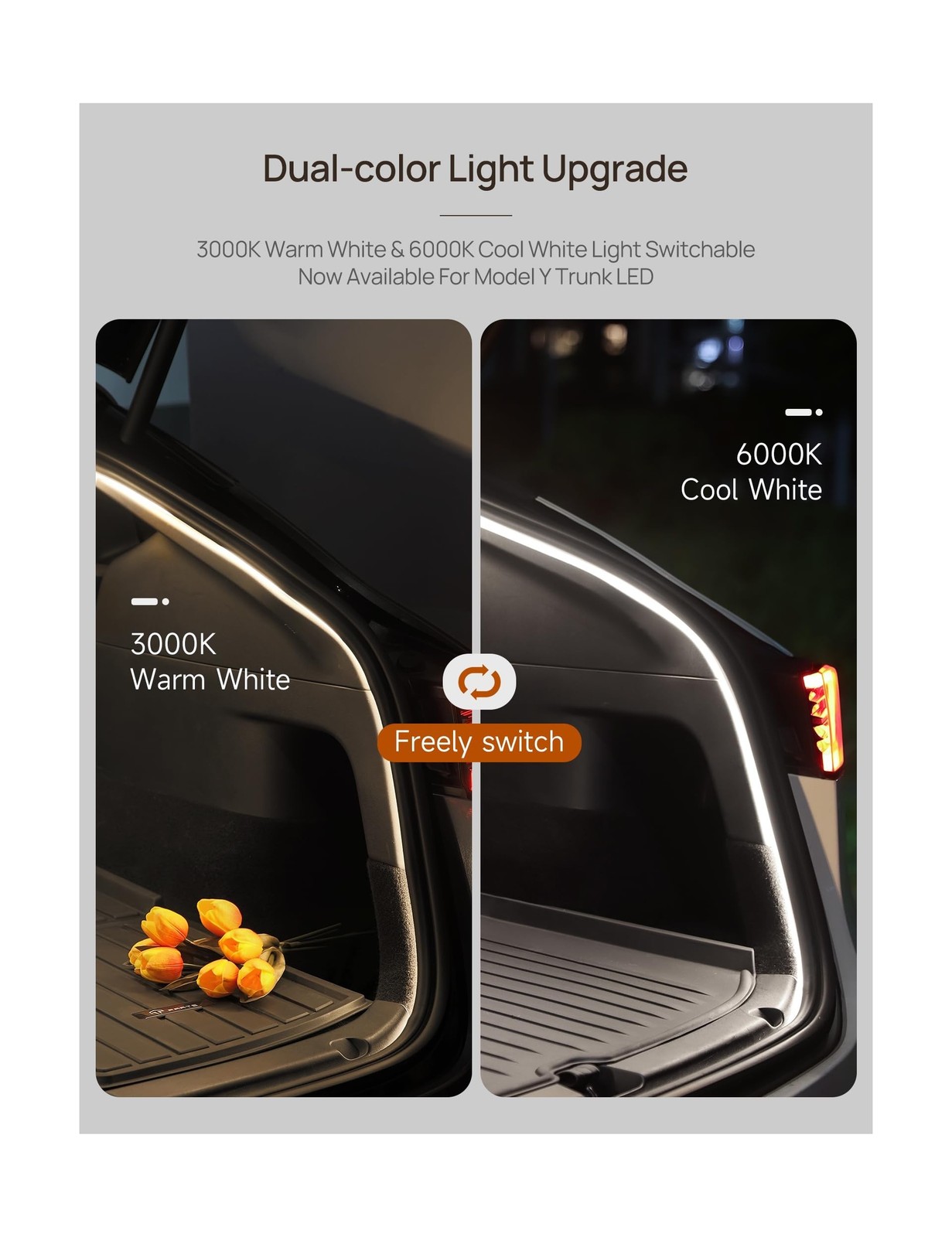 TPARTS Trunk LED Light Strip for Tesla Model Y (Including New Model Y Juniper…