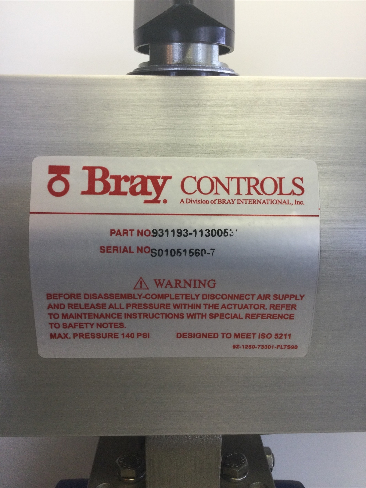 NEW, BRAY CONTROLS,931193-11300532,SPRING RETURN ACTUATOR,W/2” BALL VALVE.(2AA-2