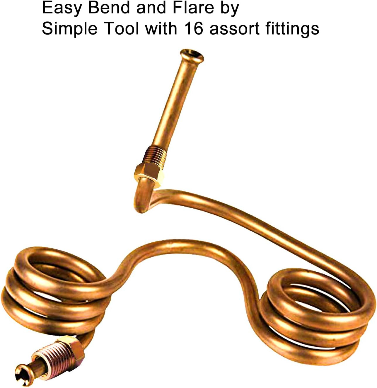 Brake Line Tubing Kit 3/16 & 1/4″ 25Ft Dual Size Copper Coated Alloy Steel Anti-