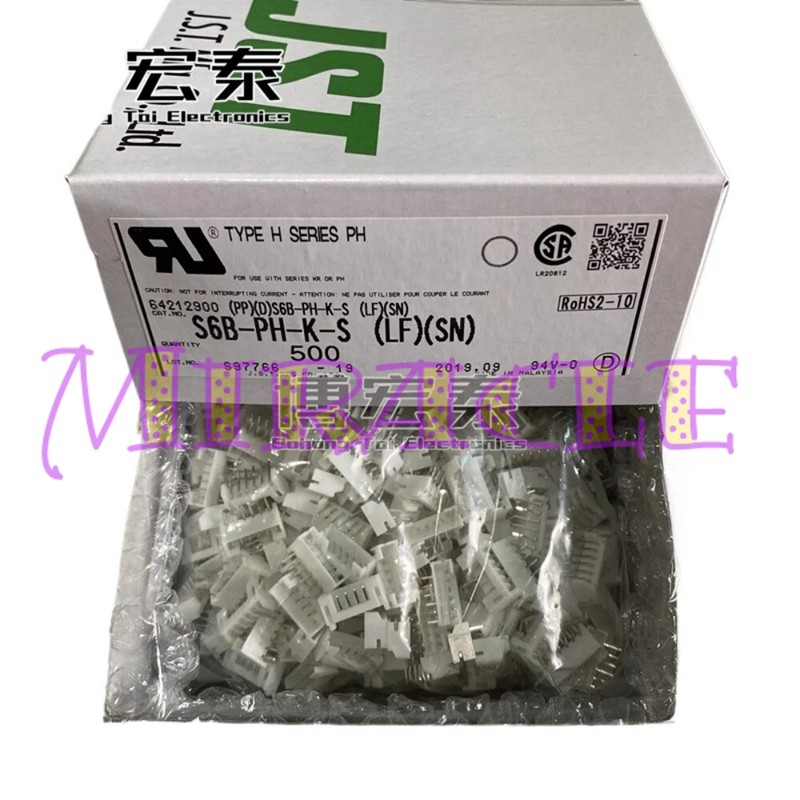 500pcs/pack NEW FOR JST Connector S6B-PH-K-S 6Pin 2.0mm pitch
