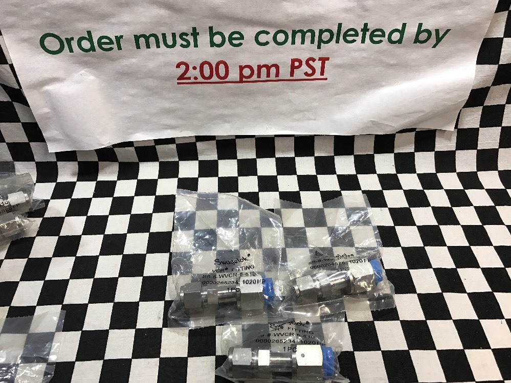 LOT OF 3, SWAGELOK VCR Face 1/2″ FVCR x 1/2″ TUBE, SS-8-WVCR-6-810, #1370V