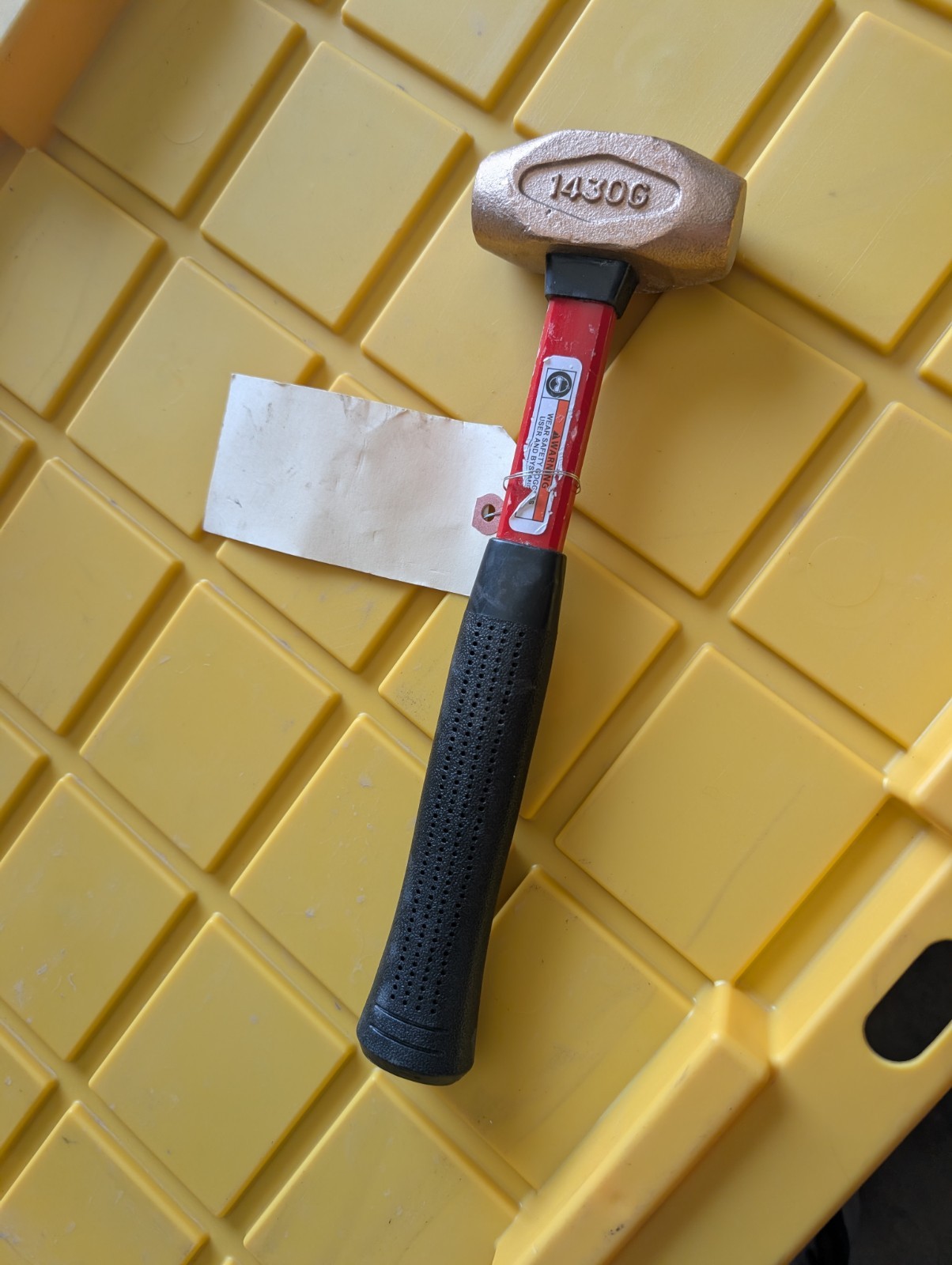 Proto J1430G 1.5 Lb Solid Brass Hammer-Fiberglass Handle-Non Sparking/Marring