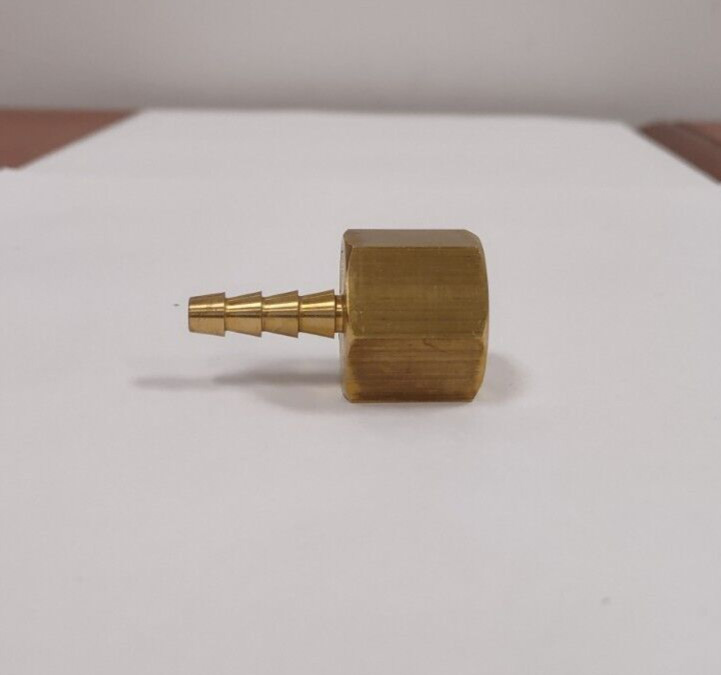 Brass thread to hose fitting, 3/8″ Female NPT to 3/16″ ID hose barb