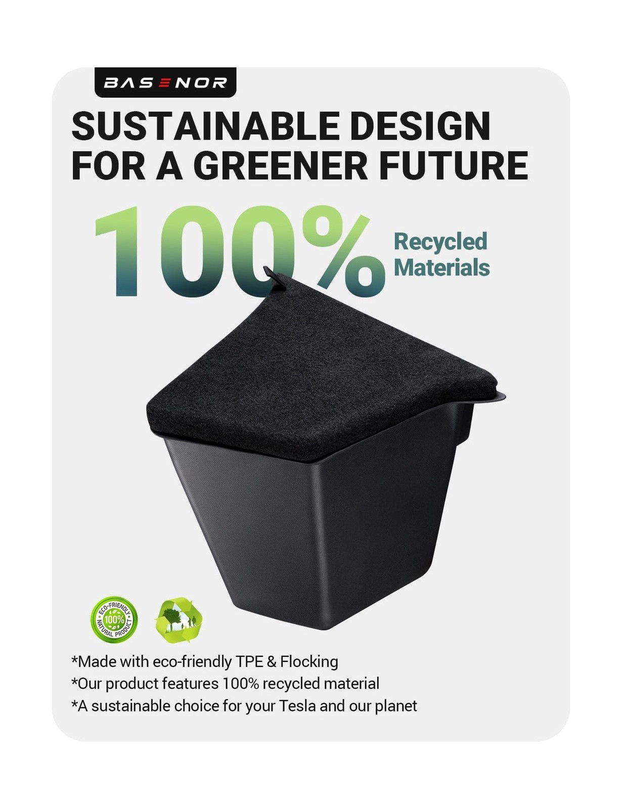 BASENOR 2025 2026 Tesla Model Y Trunk Storage Bins, (Proprietary Design) Trun…