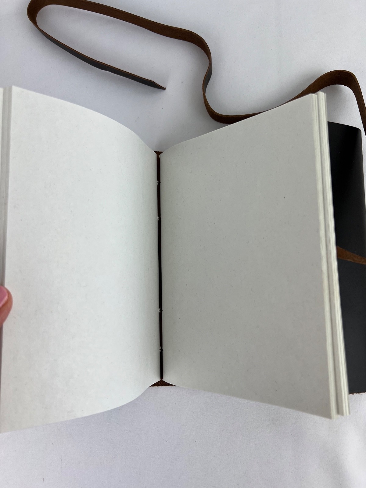 Leather Bound Journal w/Flap & Strap Closure 100 Antique Paper Tied Sheets