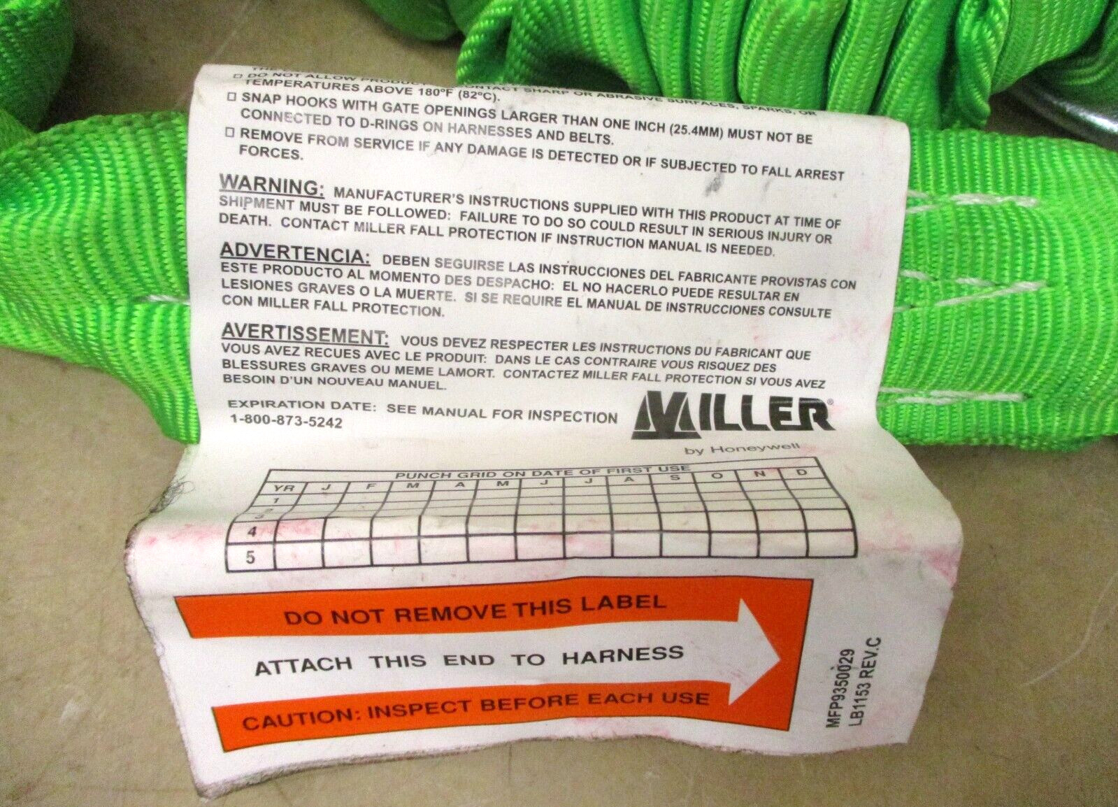 Manyard II 216M-Z7/6FTGN Shock Absorbing Lanyard 48860LIN