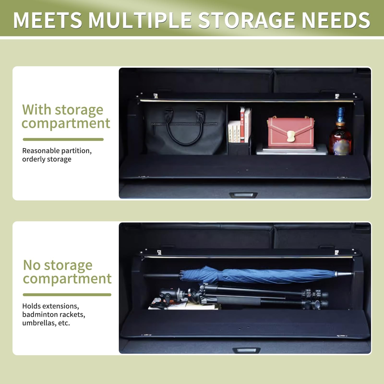 Car Trunk Organizer for 2022-2023 Tesla Model Y (5-Seater), Leather Trunk Org…