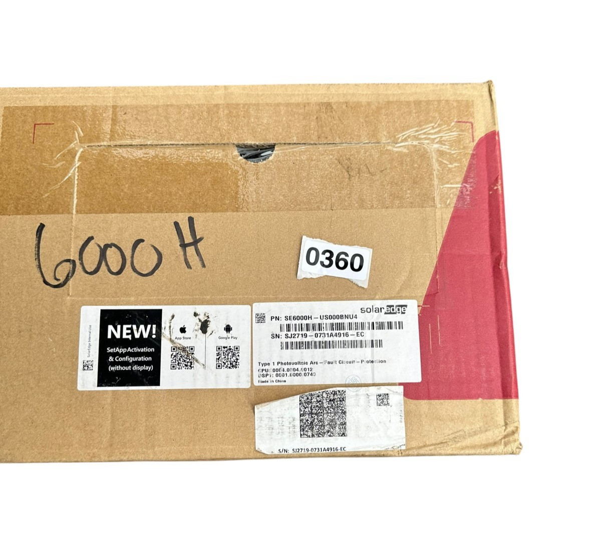 SolarEdge 6.0kW HD-Wave Inverter SE6000H-US000BNU4 – New In Box – NIB