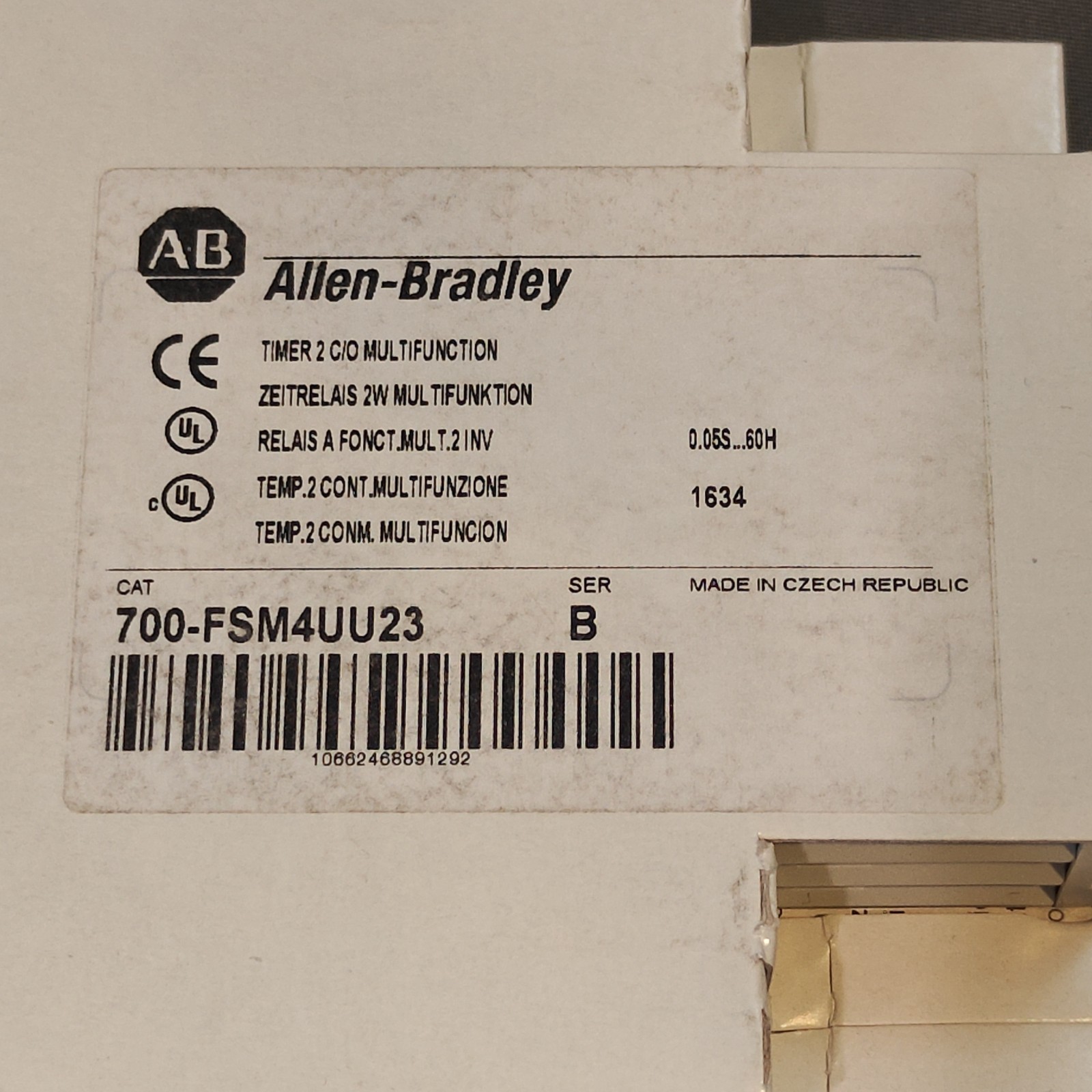 New Allen Bradley 24-48V .05S-60H Timing Relay 700-FSM4UU23