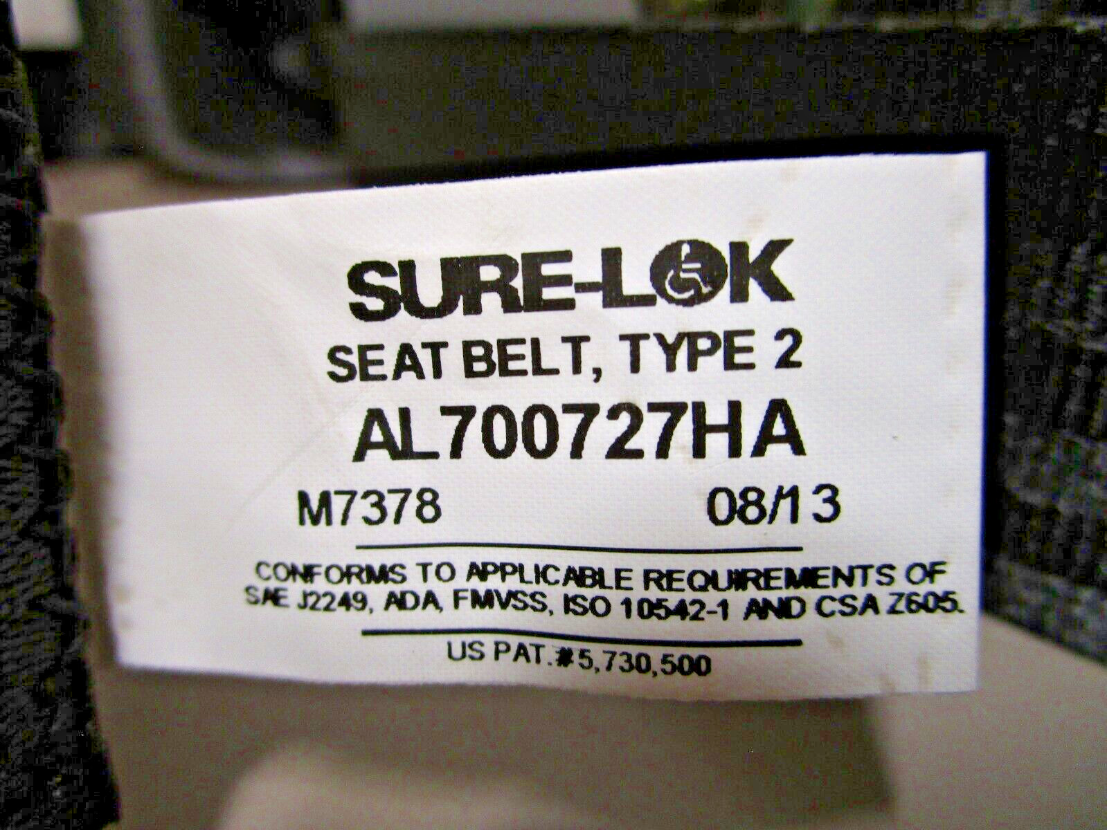 Sure-Lok Titan AL700727HA Retractable Occupant Restraint W/HA