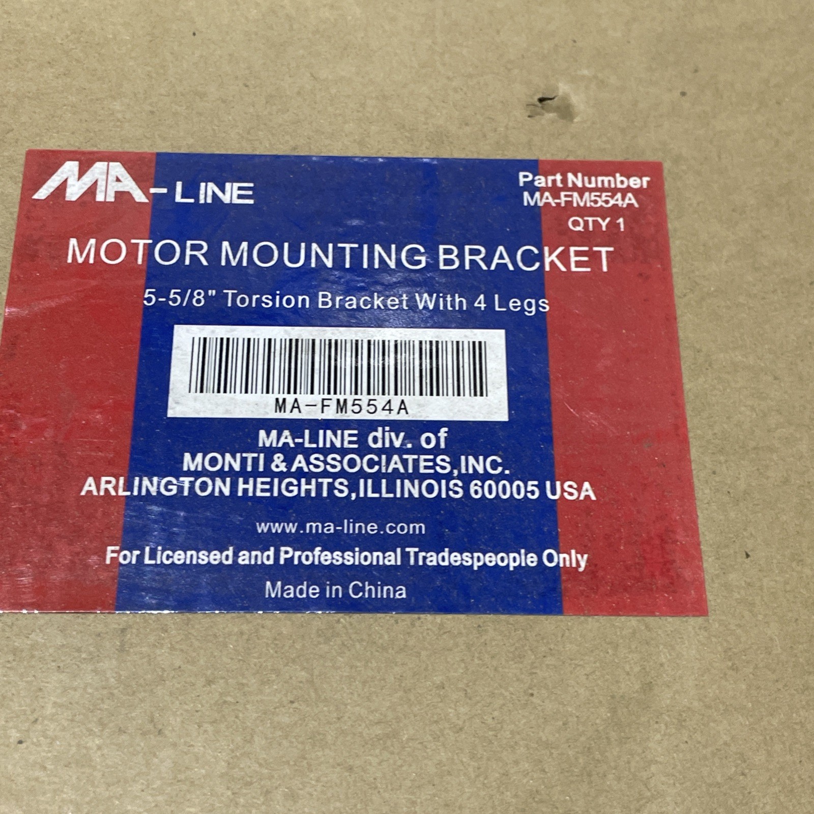 MA-Line MA-FM554A Motor Mounting Bracket 5-5/8″ Torsion 4-Leg