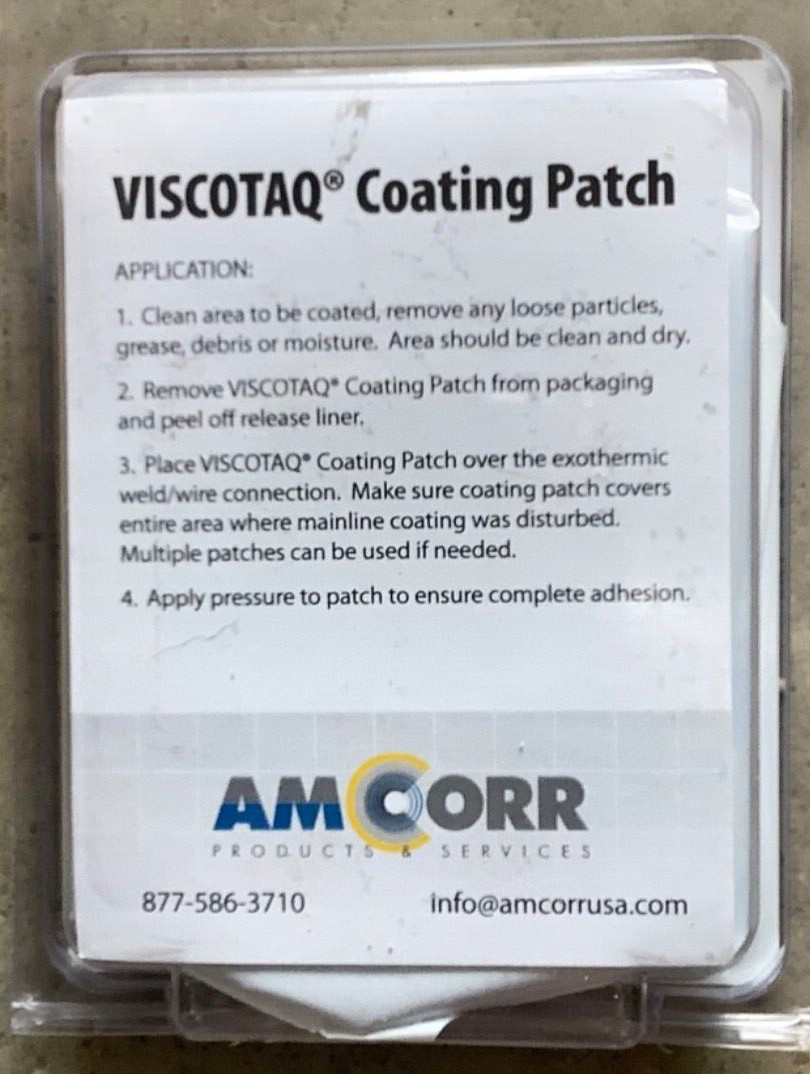 Amcorr Viscotaq Coating Patch #VWP35X35, box of 12, patches, 3 1/2” X 3 1/2”