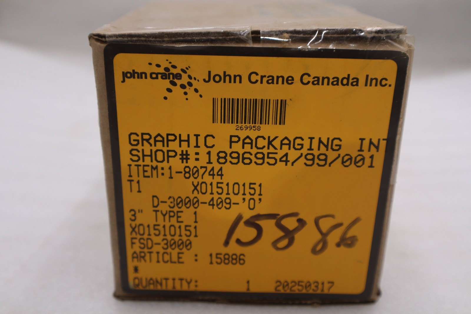 John Crane FSD-3000/ FSD3000 3″ TYPE 1 Assembly – NEW IN BOX – STOCK GF469A