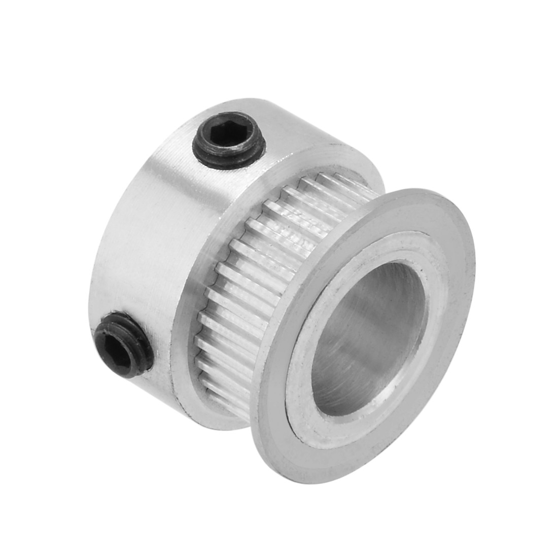 30 Teeth 12mm Bore 7mm Belt Timing Idler Pulley Synchronous Wheel Silver Tone