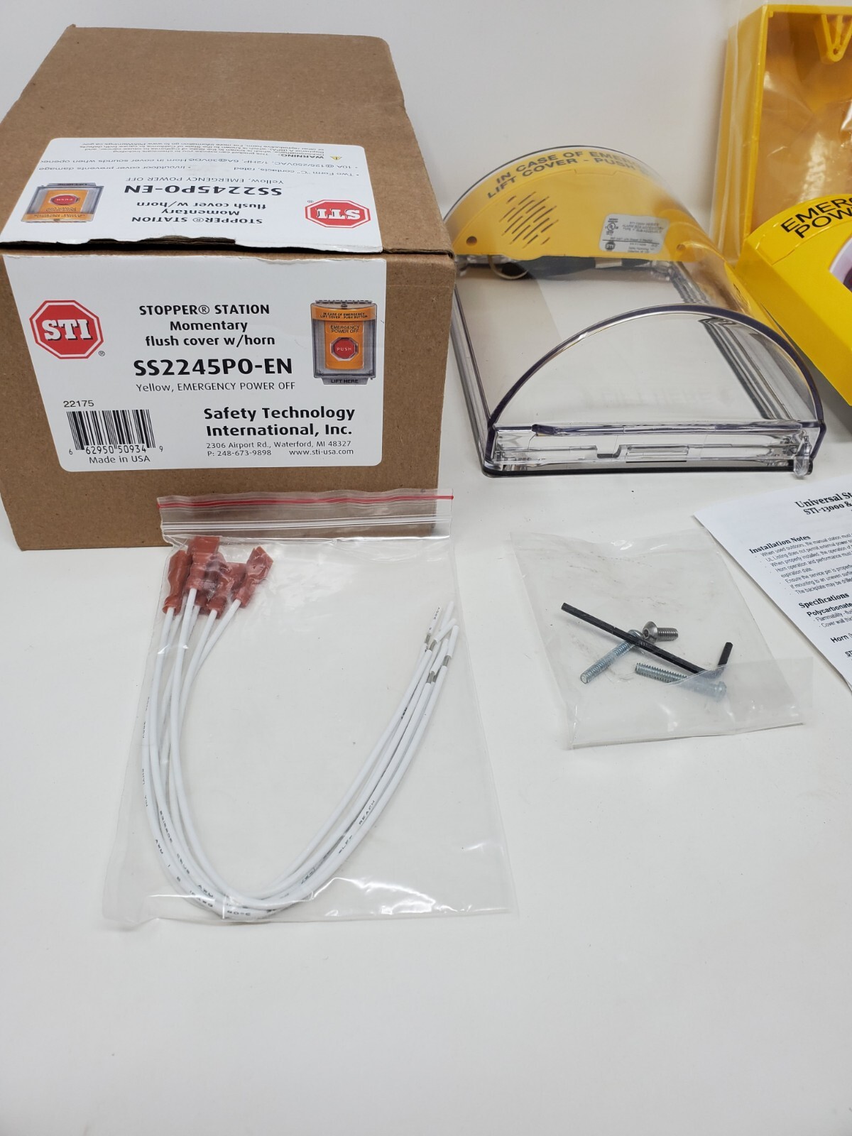 Safety Technology International Ss2245po-En Emergency Power Off Push