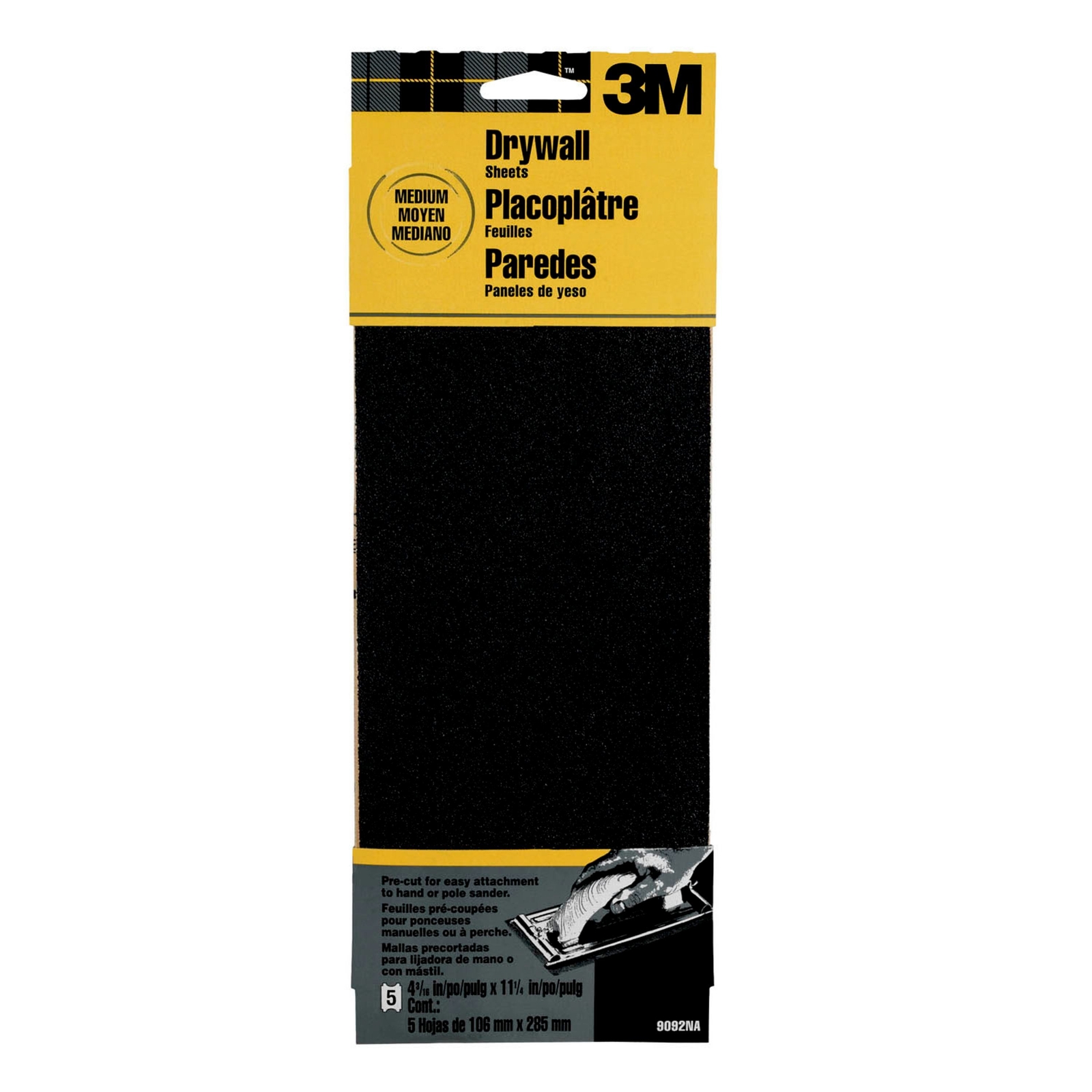 3M Drywall Sanding Sheets 9092DC-NA, 4.1875 in x 11 in, 2 Sheet Me (Case of 40)