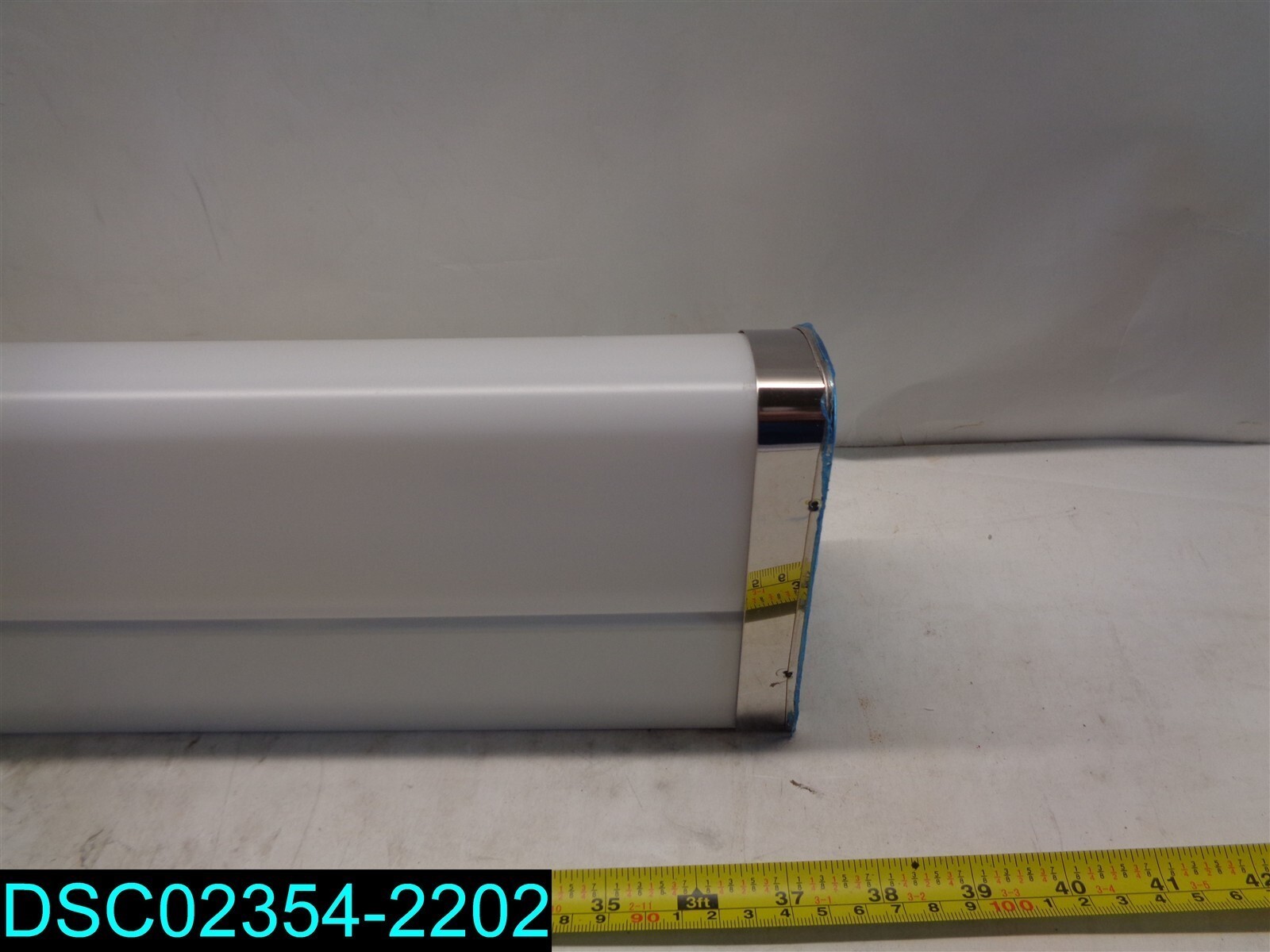QTY=3: ONE OF 3 IS BENT 2′ Linear LED w/ White Acrylic Lens in Chrome End Caps