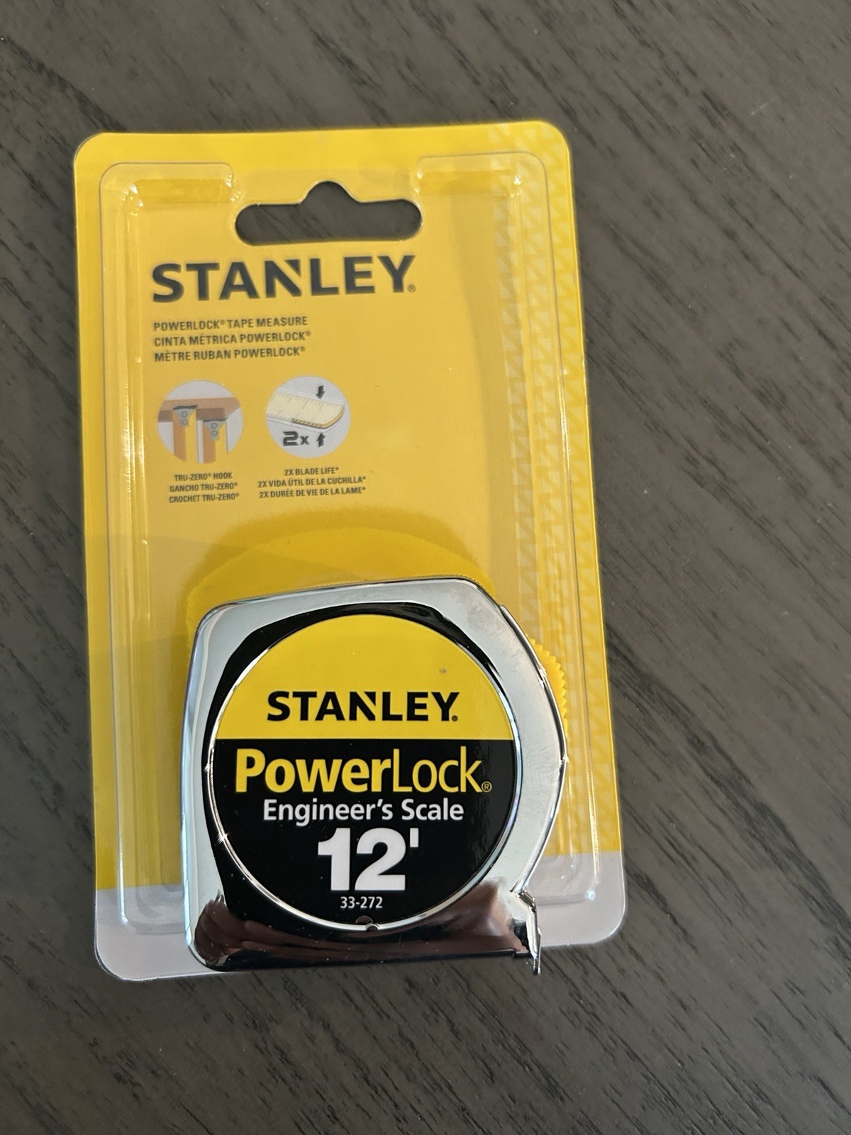 Stanley PowerLock 33-272 Tape Measure 12ft Engineer Scale True-Zero