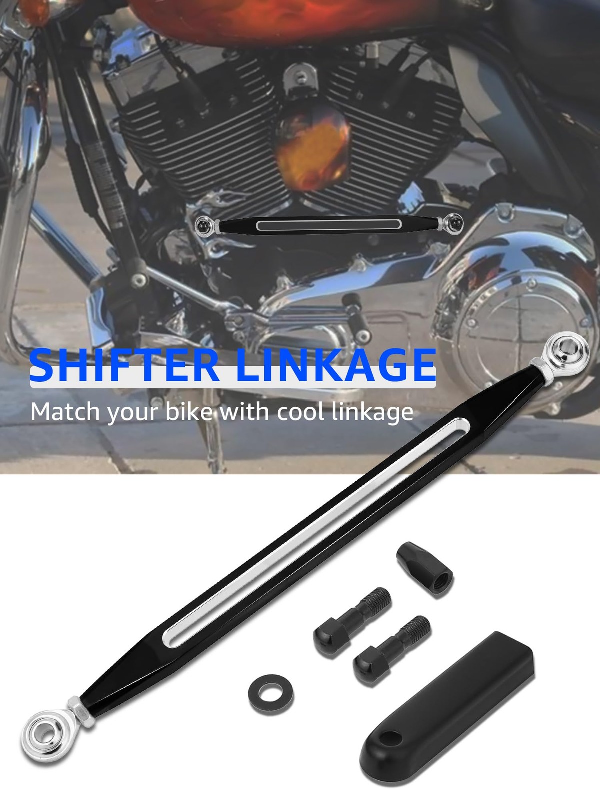 AILMOTO Black Shift Linkage, Shift Rod Compatible for Harley Davidson 1986-20…