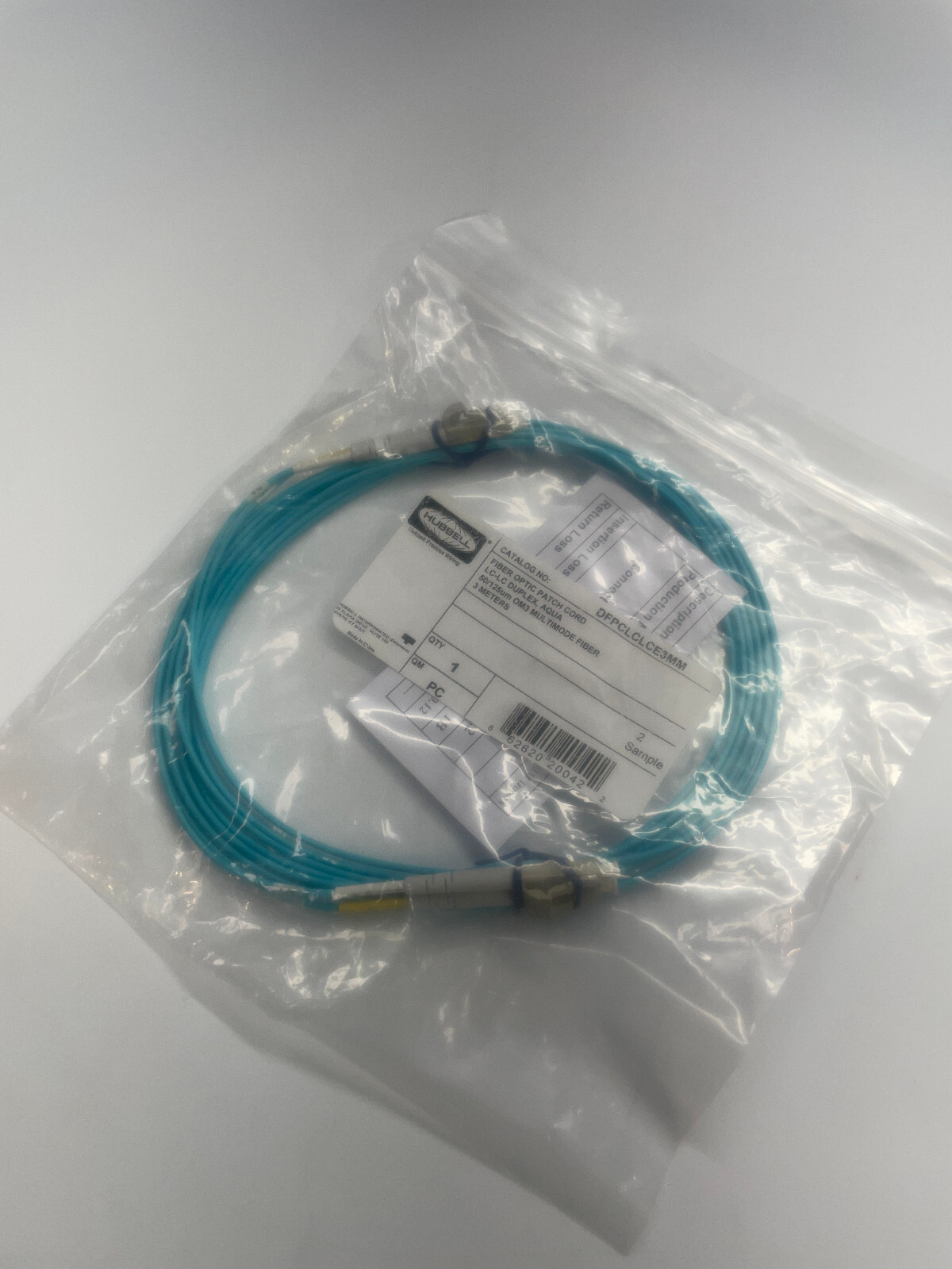 Hubbell – DFPCLCLCE3MM – Fiber Patch Cord LC to LC Duplex MM 50/125 10GbE 3m