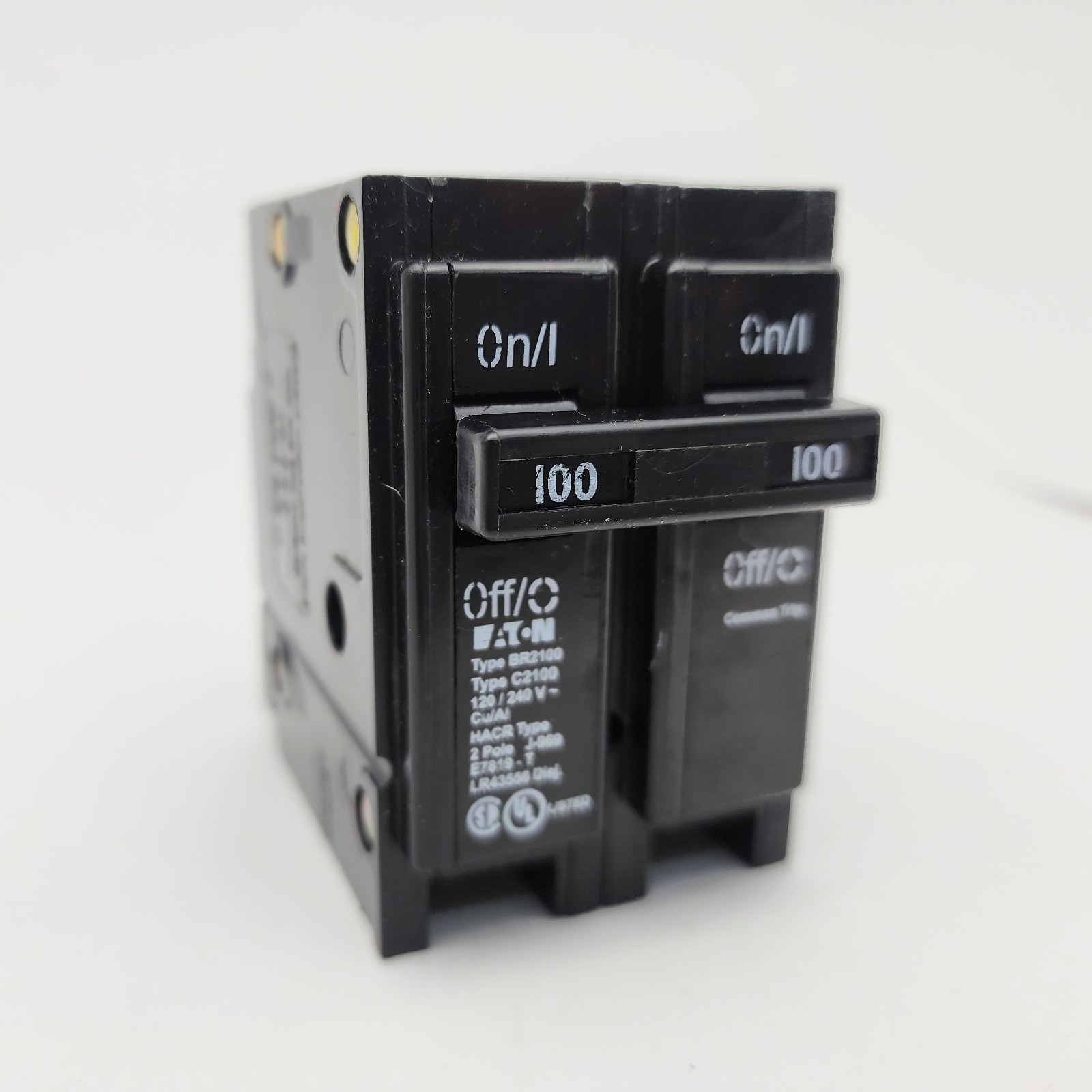 EATON BR2100 CIRCUIT BREAKER 120/240V 2 POLE 100A C2100