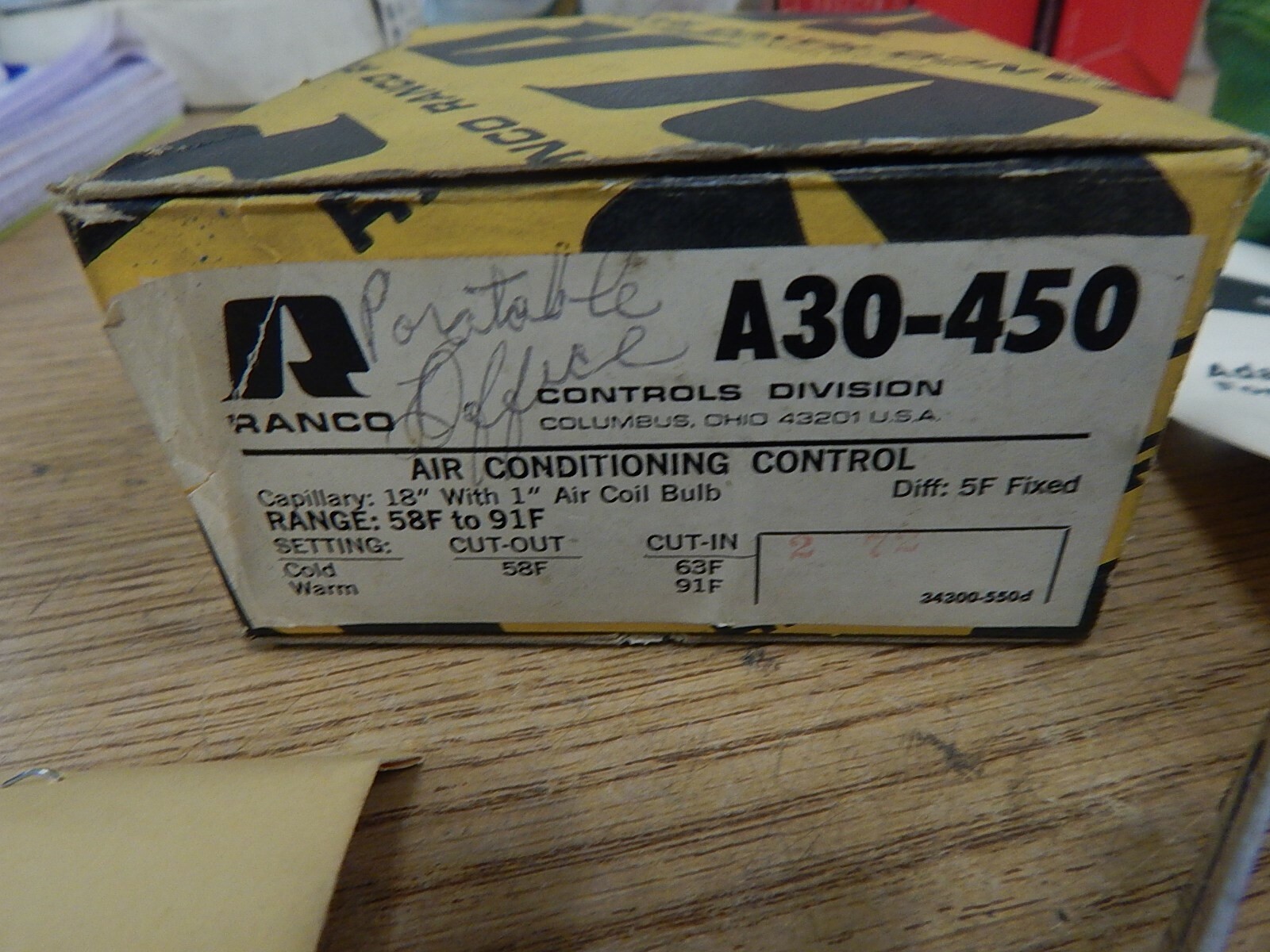 NEW Ranco A30-450 AC Control 34300-500d *FREE SHIPPING*