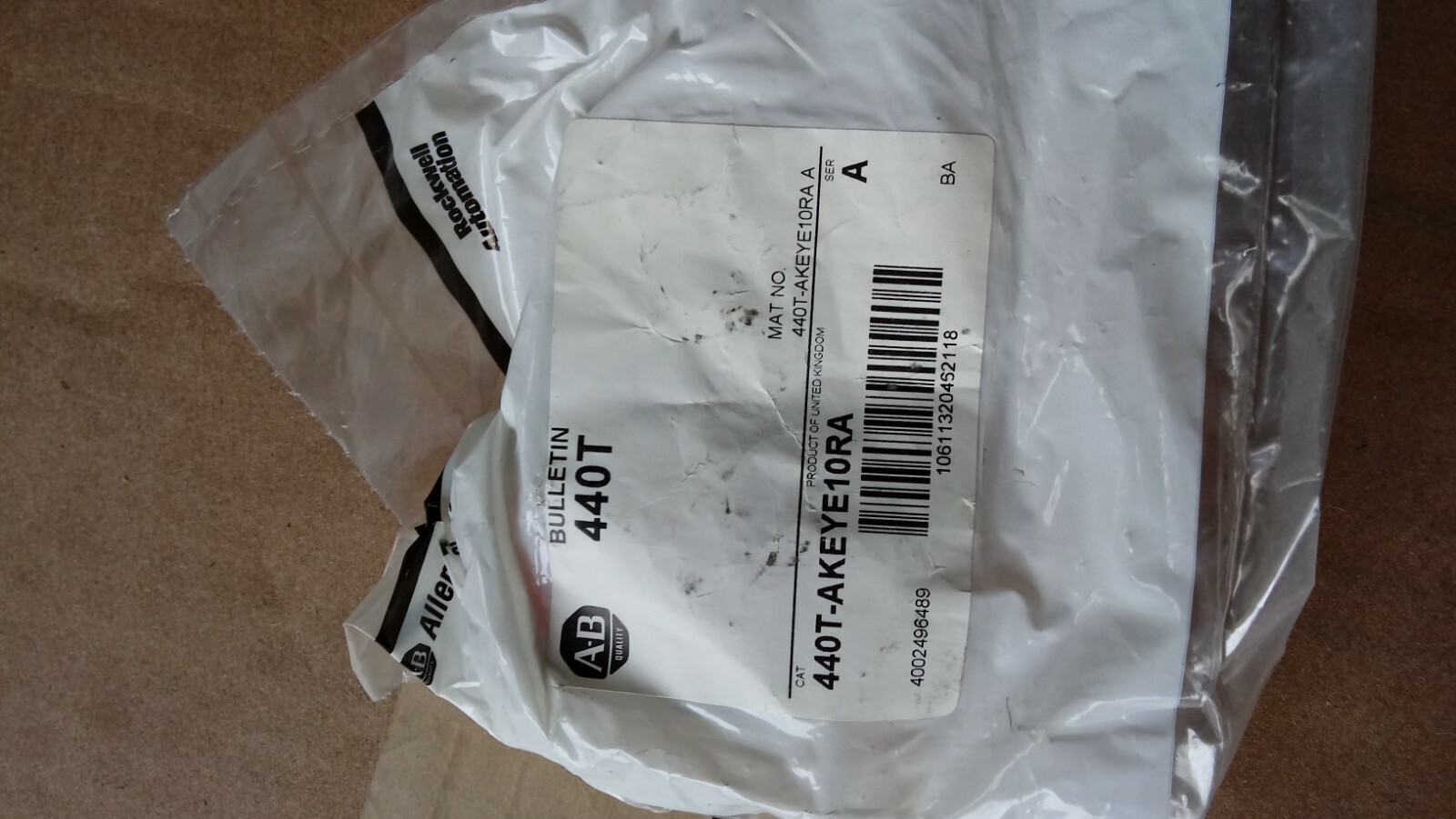 New Allen Bradley 440T-AKEYE10RA 440T-AKEYE10 “Ra” Interlock Key – KEY ONLY